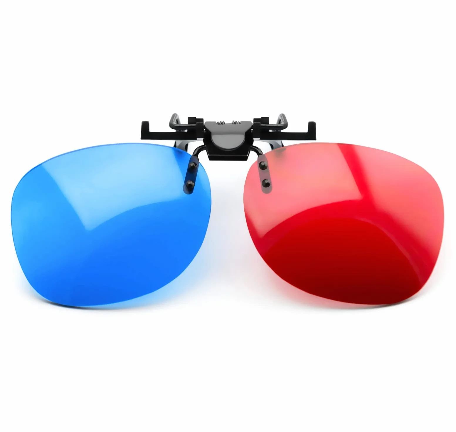 4-częściowy zestaw okularów 3D Clip-On 3D w kolorze czerwonym/niebieskim, okulary anaglifowe 3D dla osób noszących okulary – idealne do filmów 3D, gier na PC, obrazów 3D, filmów 3D (YouTube), projekcji 3D i wielu innych