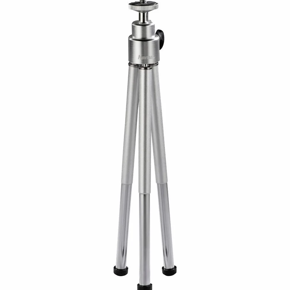 Hama Ball L Mini Statyw Tripod Metalowy z Głowicą 3D, Wysokość 21 cm, Błyszczący Chrom