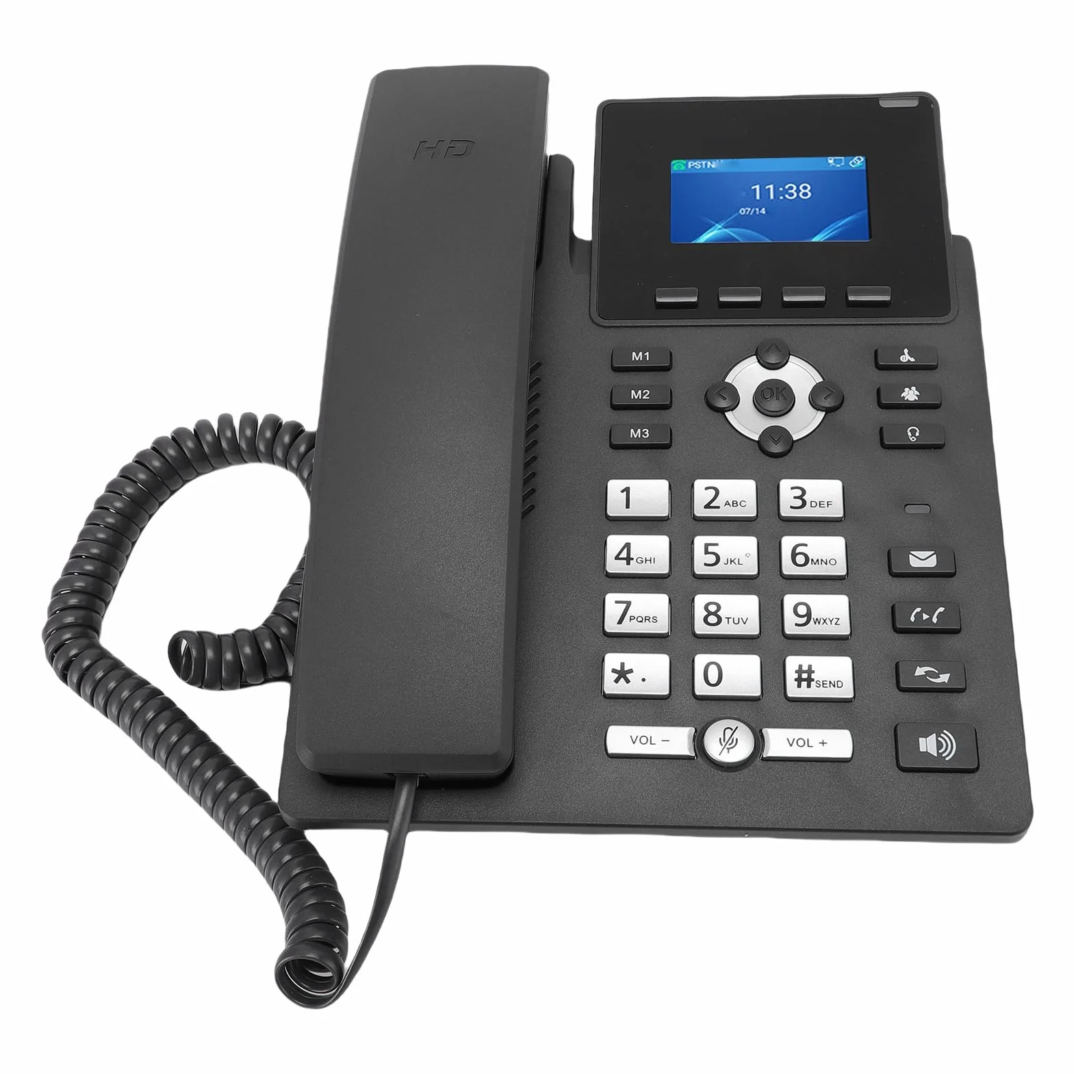 2,4 Cala Telefon IP 2,4 Cala Telefon VoIP, Biznesowy Linie Podwójny Gigabit Ethernet Kolorowy LCD PoE Redukcja Szumów Obsługa Słuchawek RJ9 z Podświetlanym