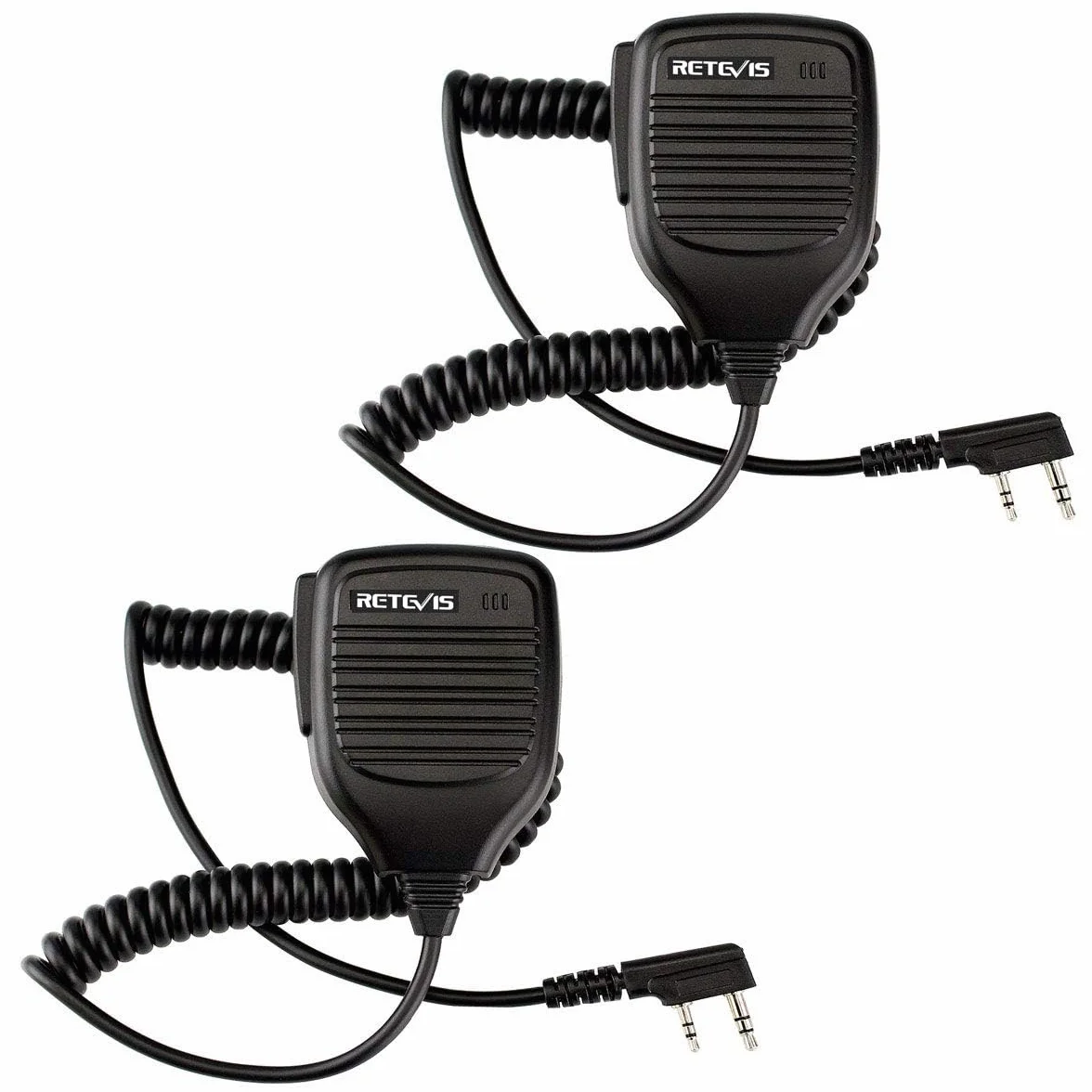 Głośnik Ręczny Retevis 2-Stykowy Radiotelefon Zdalny Głośnik Mikrofon Kompatybilny z Walkie Talkie Retevis RT24 RT28 RT27 Baofeng BF-888S UV-5R KENWOOD WOUXUN HYT TYT (2 Szt.)