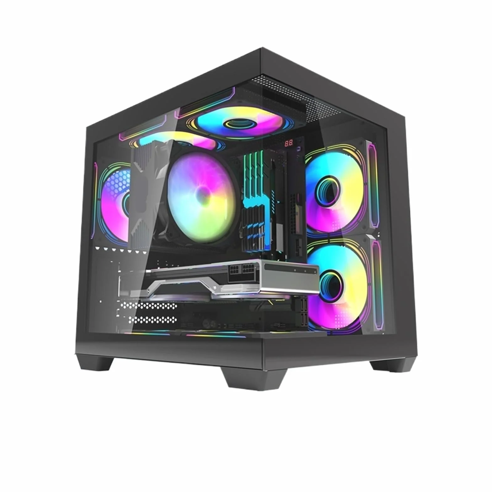 275P obudowa PC widok na morze pokój gamingowy komputer stacjonarny M-ATX ITX płyta główna dwustronna szkło hartowane PC szafa dla graczy