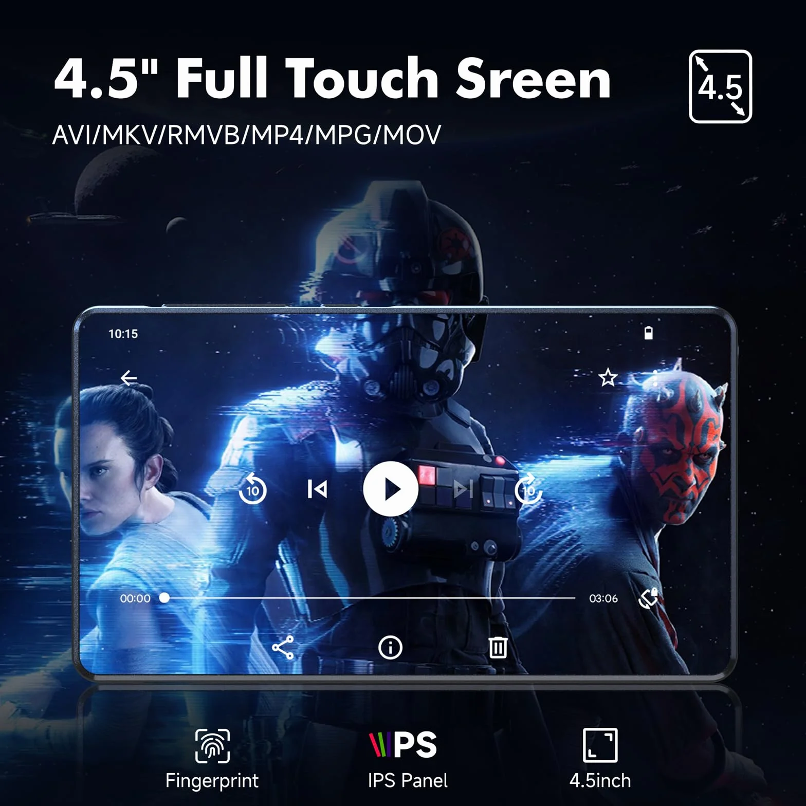 83GB odtwarzacz MP3 Spotify z Bluetooth, 4.5-calowy ekran dotykowy MP4 z WiFi, 2000mAh przenośny głośnik stereo HiFi, Amazon Music, odtwarzacz muzyki Android do strumieniowego przesyłania dla dzieci
