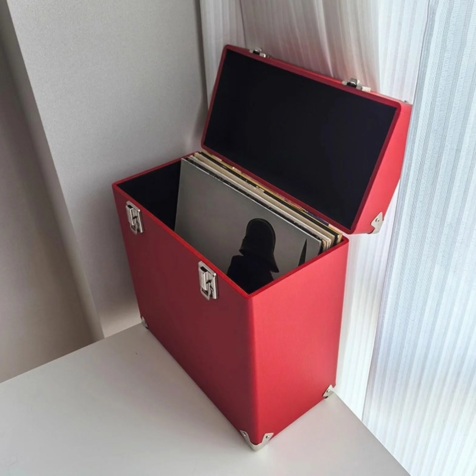 Stojak na płyty Przenośne drewniane etui do przechowywania płyt winylowych, wielofunkcyjne, skórzane pudełko na albumy CD przechowywania