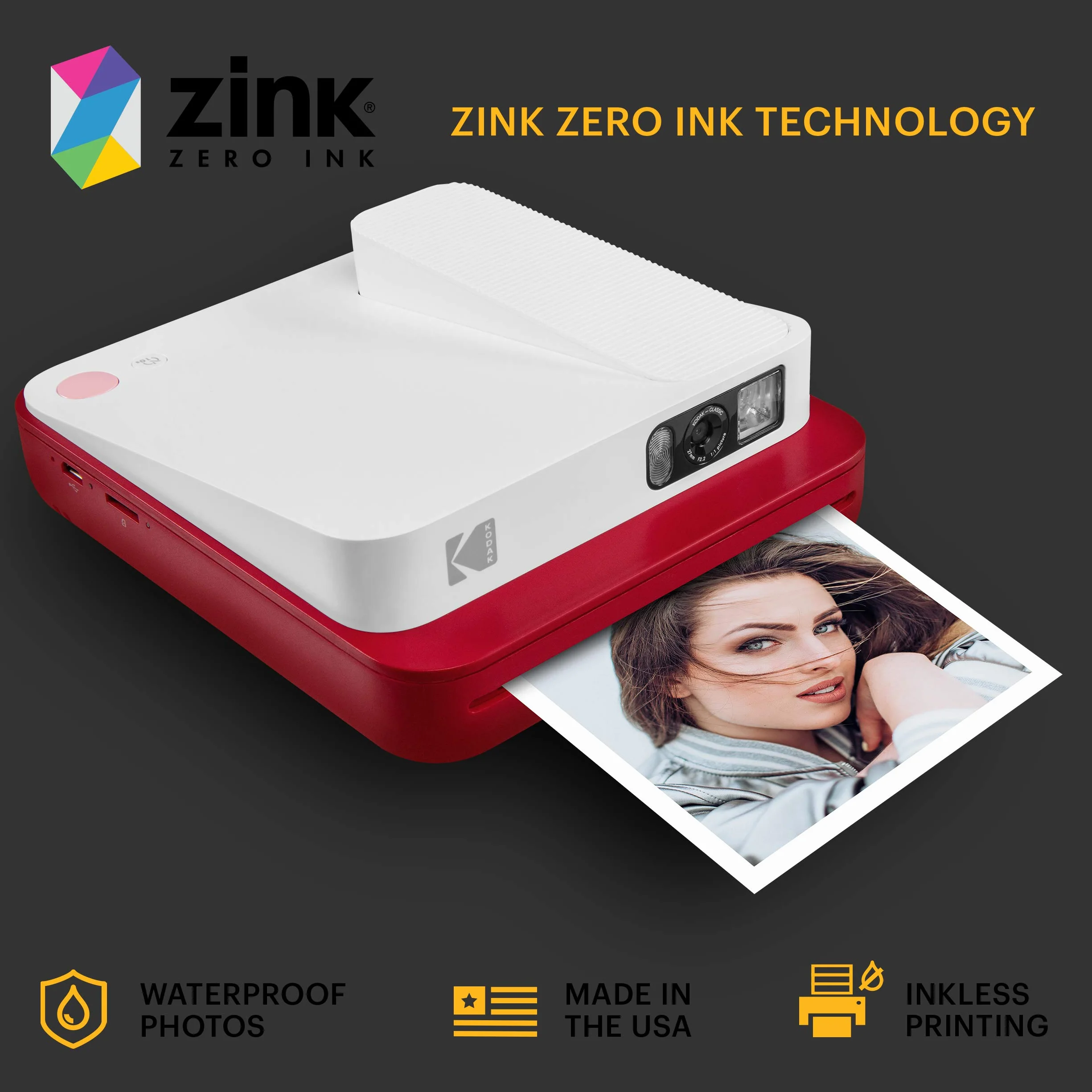 Kodak 8,5 x 10,5 cm Premium Zink Print Papier fotograficzny (40 arkuszy) kompatybilny z Kodak Smile Classic Instant Camera