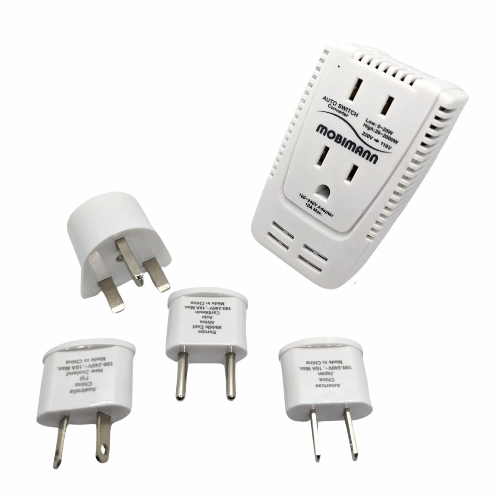 Konwerter 220 V na 110 V, konwerter napięcia 2000 W, szeroki zakres 0-2000 W do urządzeń od trymera do suszarki, prostownicy lokówki. Adapter podróżny do laptopów, tabletów, telefonów