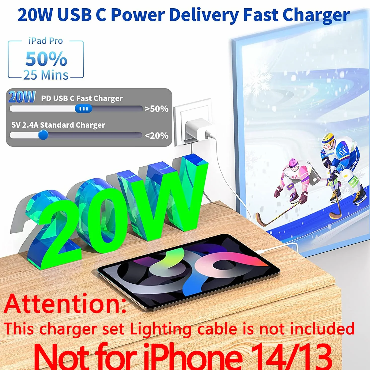 Szybka ładowarka do iPada, ładowarka do iPada, szybkie ładowanie, 2 sztuki, wtyczka ścienna i kabel USB C na C, 1,8 m, typ C na C, do iPada Pro 12,9, iPad Pro 27,9 cm, iPad Air 5. / 4. generacji,