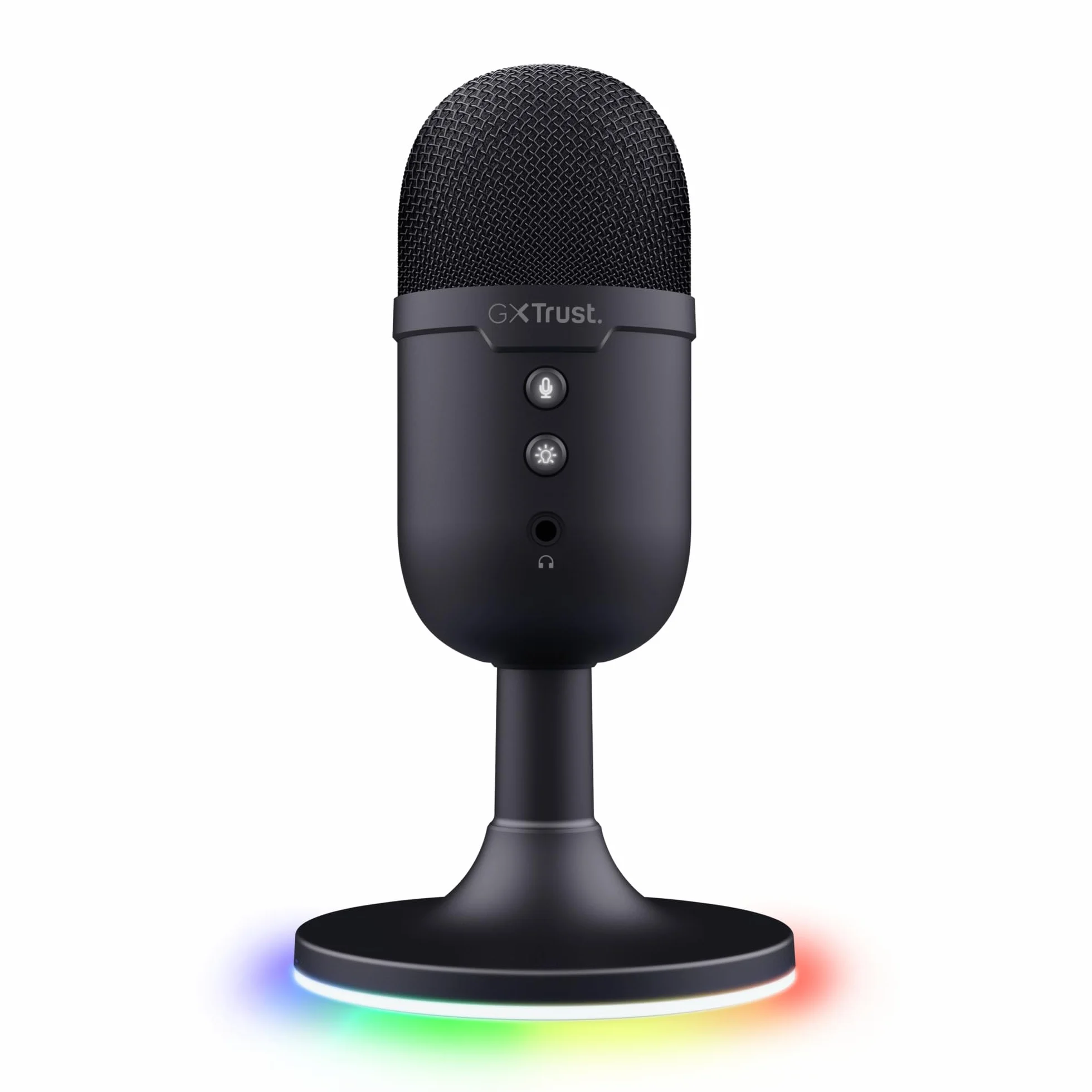GXTrust 236 Yami Mikrofon Pojemnościowy USB do Podcastów Twitch Discord ASMR Youtube Playstation 5, Mikrofon do Gier z Kardioidalnym Wzorem Nagrywania, Podświetlenie RGB, Czarny