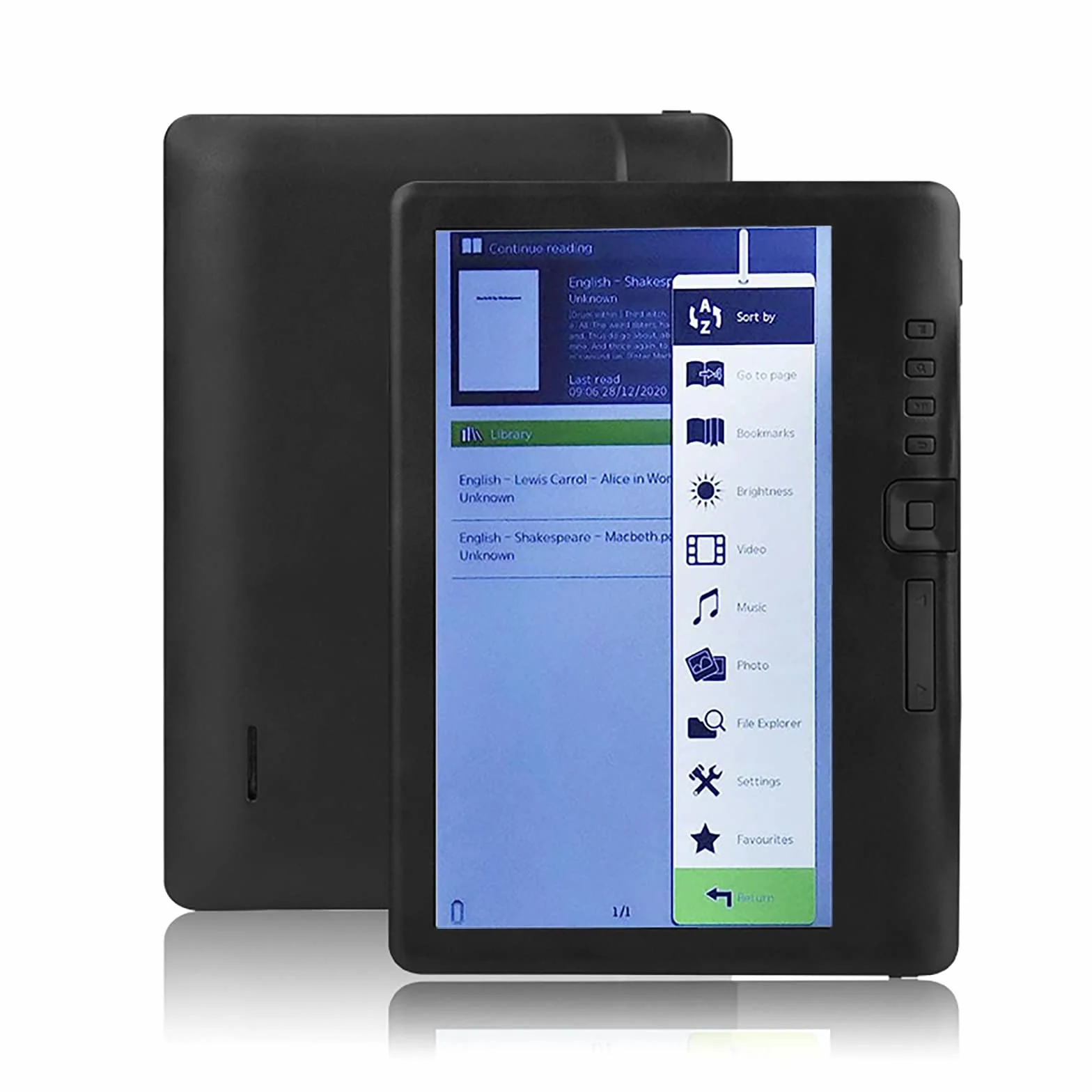 Czytnik E, 7-Calowy Kolorowy Czytnik TFT LCD 16: 9 Urządzenia Z Czarnym Etui Ochronnym, Przyciski Nawigacyjne HD 800X480 Przenośny Czytnik E Dla EPUB PDF TXT(16GB)