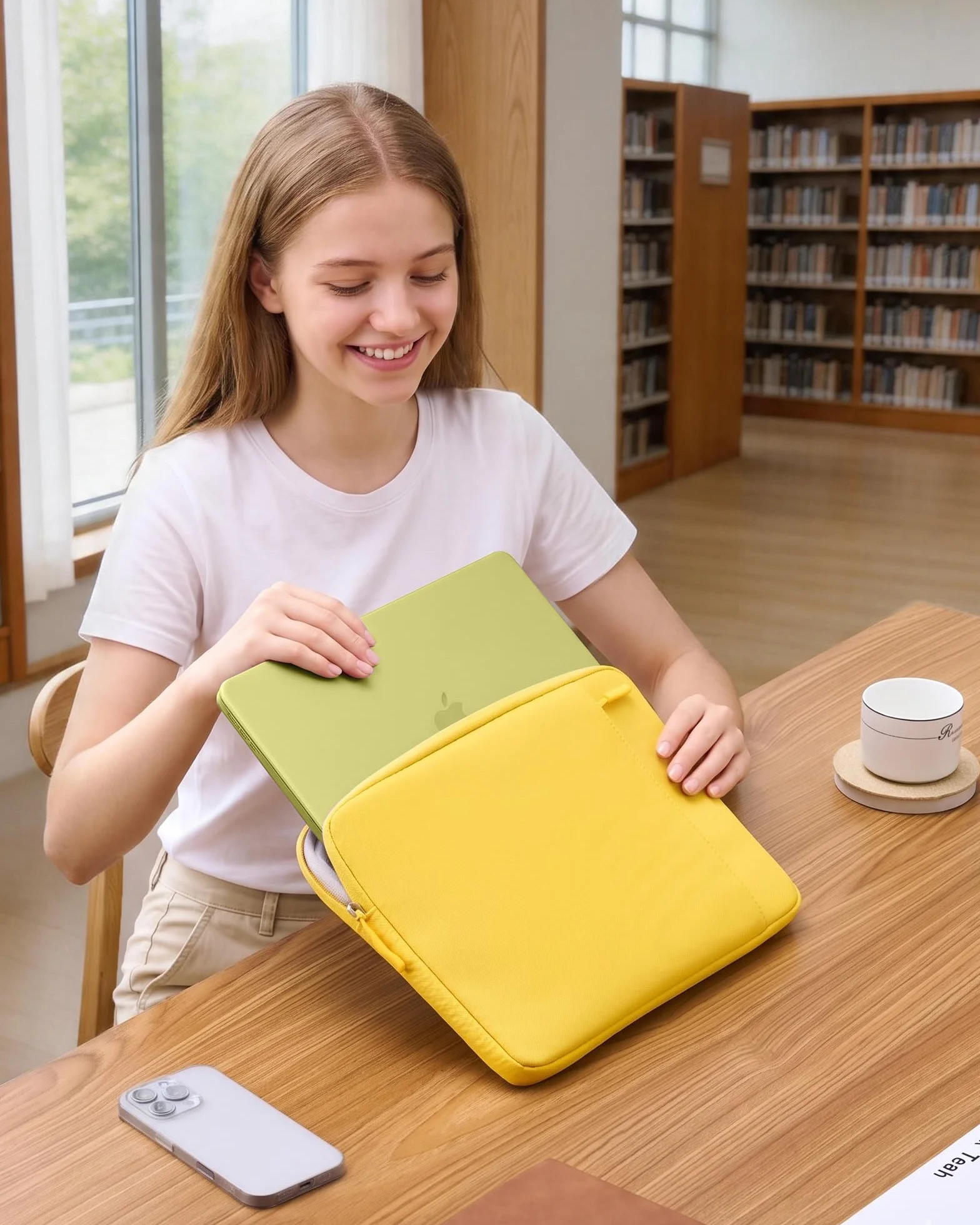 ProCase Pokrowiec MacBook Neo 13 cali 2026 (Chip A18 Pro, Model A3404), Lekki i Elegancki Pokrowiec na Laptopa z Praktyczną Przednią Kieszenią, Ochrona Wodoodporna i Miękka Podszewka w Kolorze