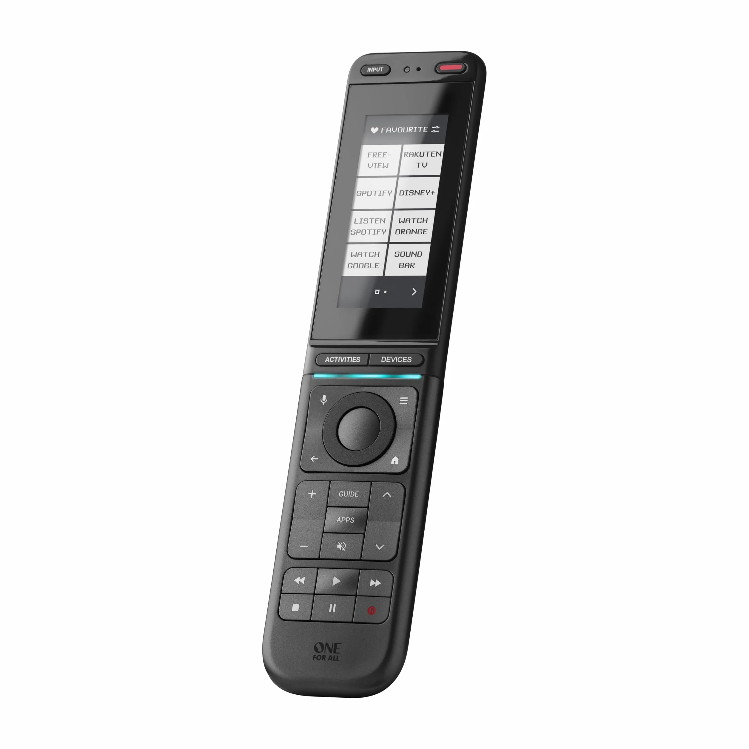 One for All URC7985 Smart Control Pro uniwersalny pilot zdalnego sterowania – ekran dotykowy, sterowanie aplikacją, podczerwień i Bluetooth, możliwość dostosowania aktywności i ekranów, podświetlane