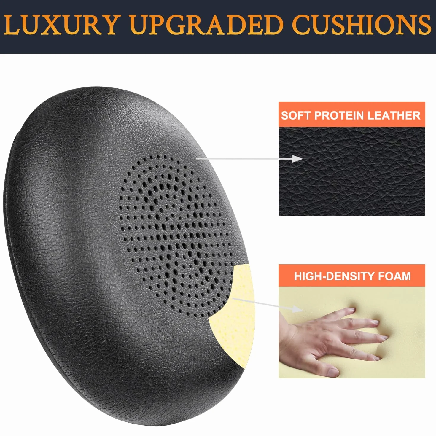 SOULWIT miękki skóry proteinowej wymienne poduszki nausznik do Jabra Evolve2 65 (65MS 65UC USB)/Evolve2 40 (40UC 40MS USB)/Elite 45h On-Ear Wireless Zestaw słuchawkowy