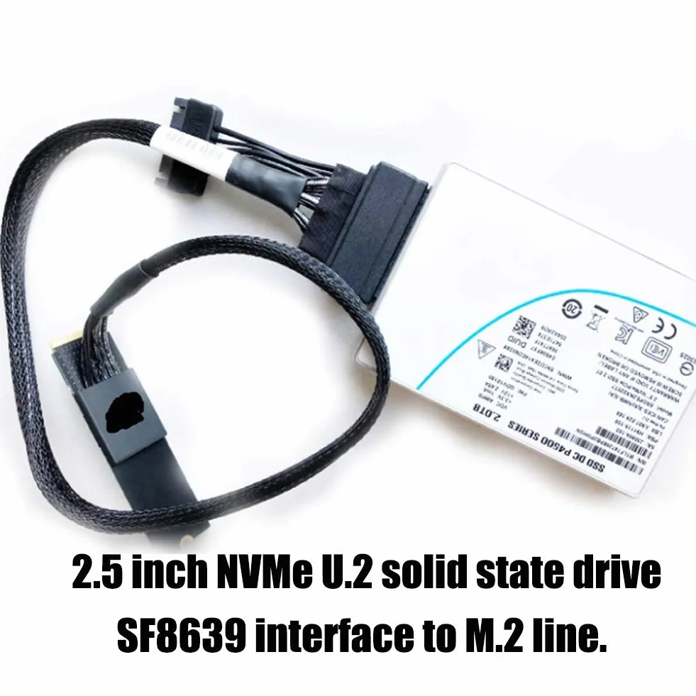 Kabel U.2 do M.2 SF-8639 Szybki Adapter do Dysków SSD NVMe w Stacjonarnych Stacjach Roboczych 50 Cm