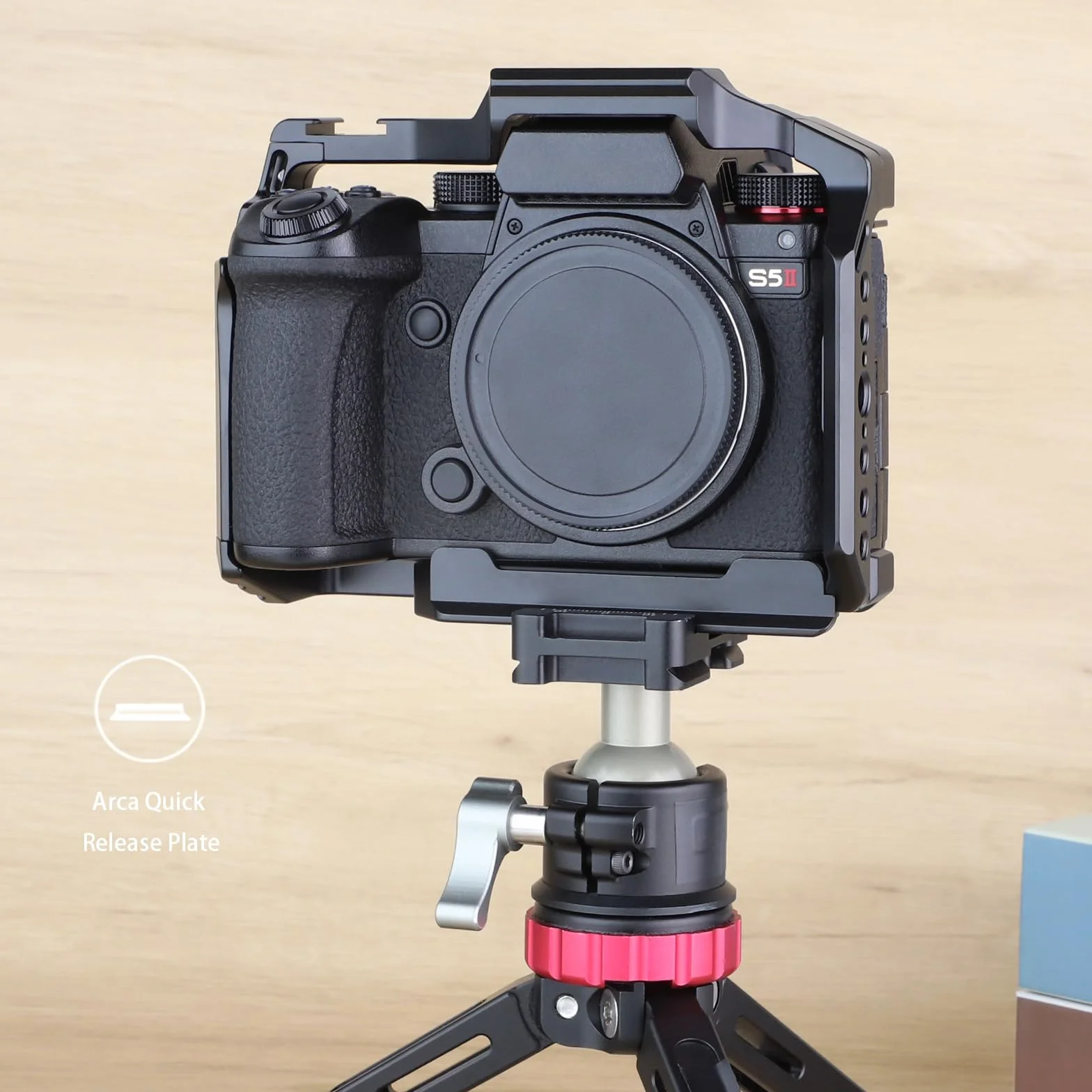 Leftfoto S5 klatka na aparat do Panasonic LUMIX S5 II – ramka ochronna z podstawą Arca, szyna NATO, gwinty ARRI, kompatybilna ze stabilizatorem DJI RS2, nagrywanie wideo vlog