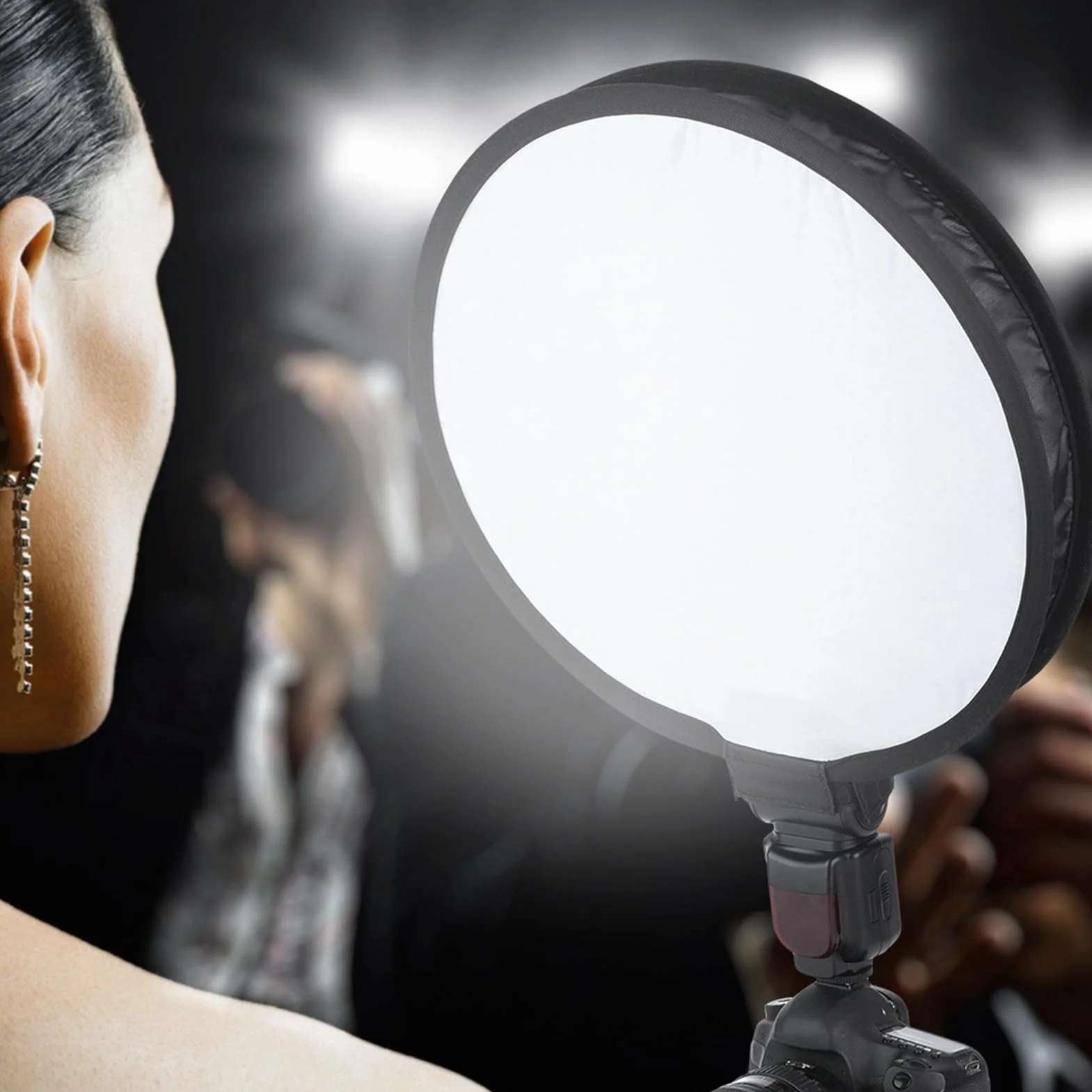 Przenośny okrągły dyfuzor, składany dyfuzor softbox 40 cm, dyfuzor softbox do lampy błyskowej aparatu Wyeliminuj silne światło