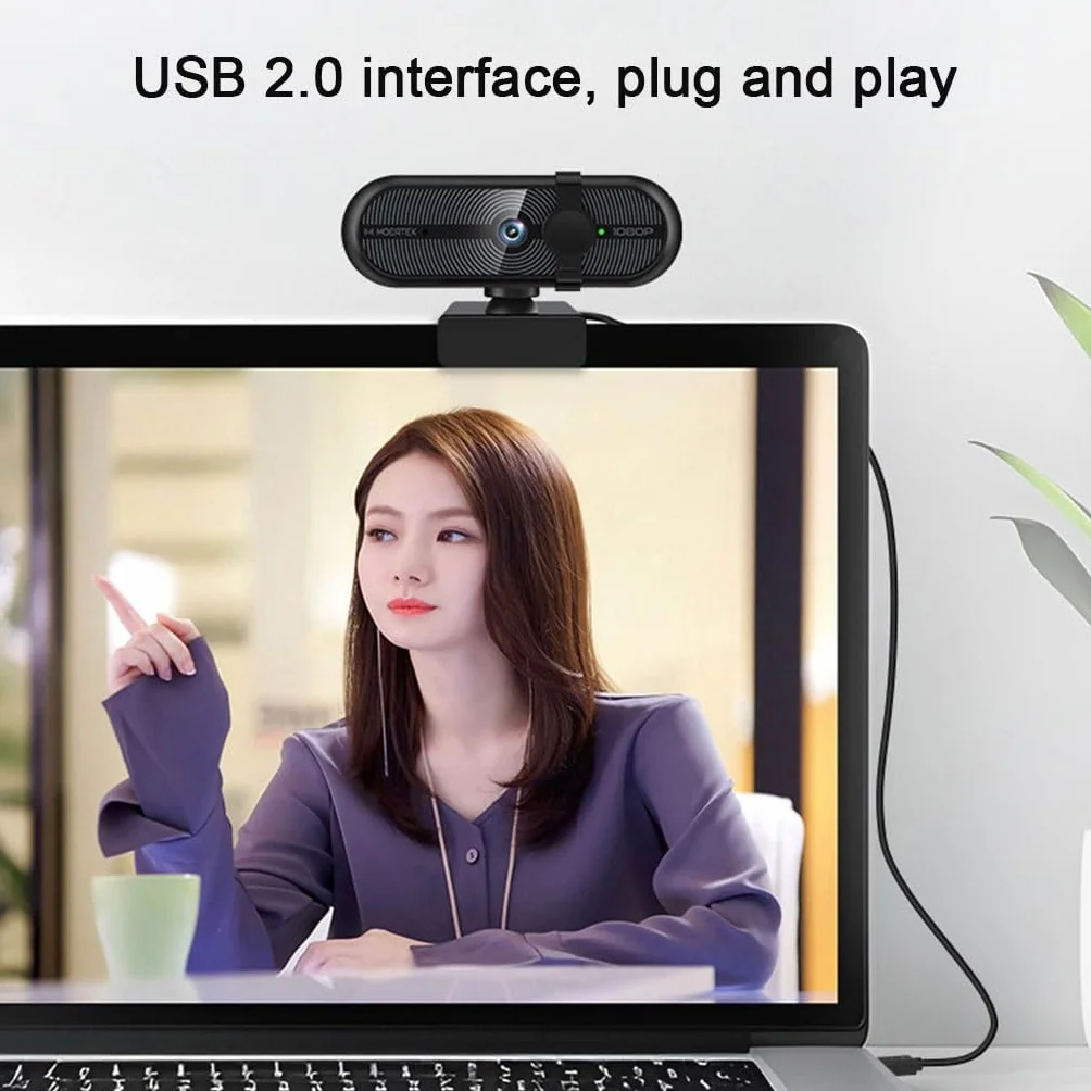 Kamera Internetowa USB HD PC Kamera Internetowa 1080P Z Mikrofonem, Wideokonferencje/klasy Online/gry Na Żywo, Wyczyść Dźwięk Stereo, Korekcja Światła(1080P+Tripod)