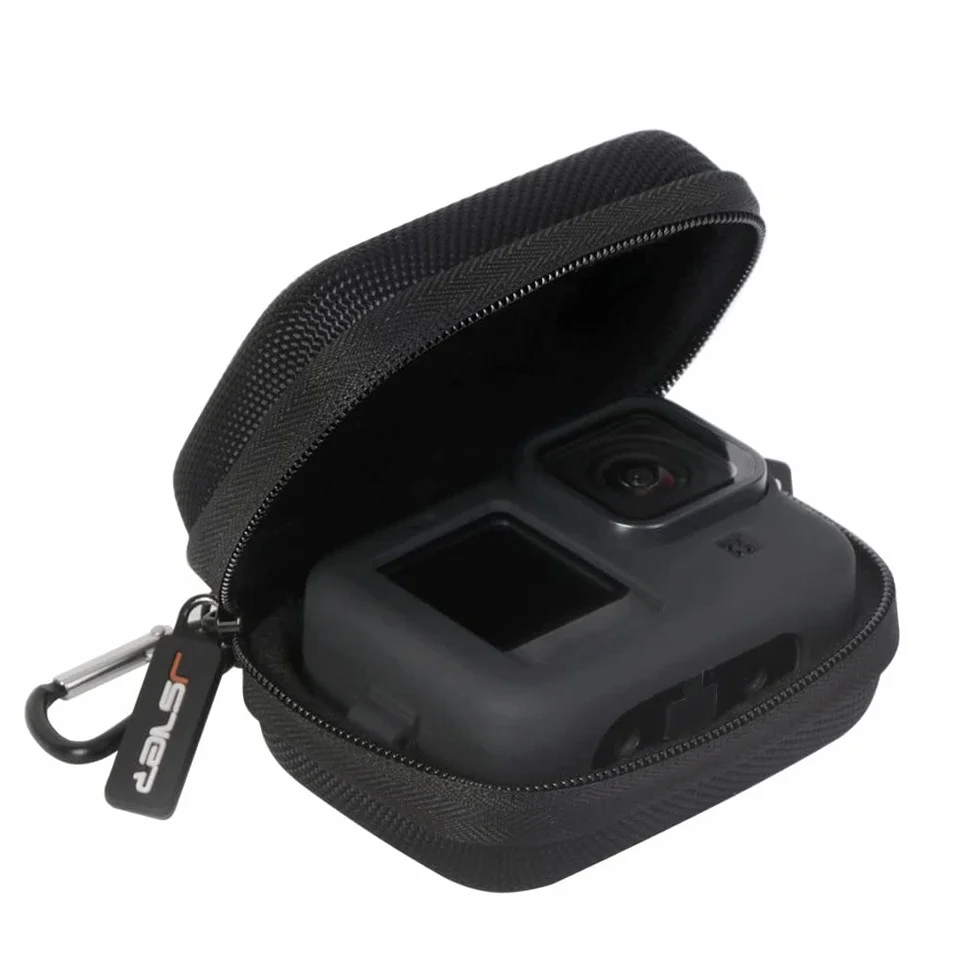 JSVER Etui do GoPro Hero 12, Twardy futerał podróżny, Osmo Action 3, AKASO EK7000, Campark ACT74, YI Action Aparat (czarny)