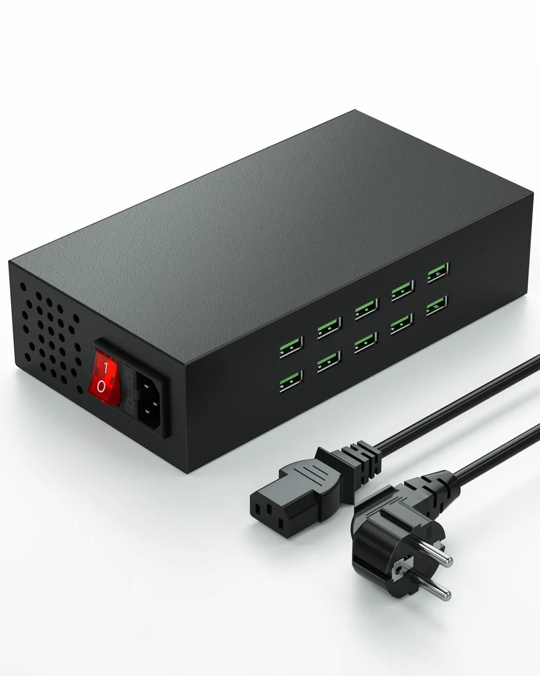 Stacja ładująca do wielu urządzeń, 10-portowa stacja ładująca USB 200W/20A, koncentrator ładowania USB 10 w 1, wiele stacji ładujących USB do iPhone'a, iPada, Samsung, tabletów