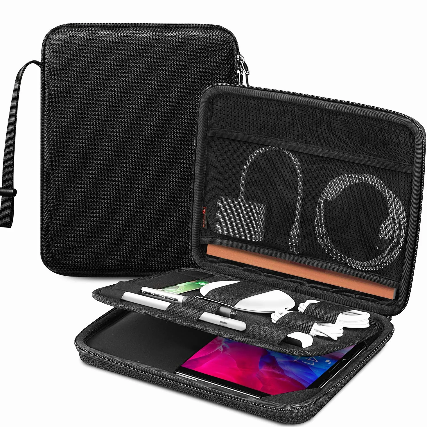 FINPAC Etui na 11 cali iPad Air M4 M3 M2 2026-2024, 11" iPad Pro M5 M4 2025-2024, 11" iPad A16/iPad Pro 2022-2018, 10,9" iPad 10. generacji i iPad Air 5/4, torba na tablet z organizerem na akcesoria