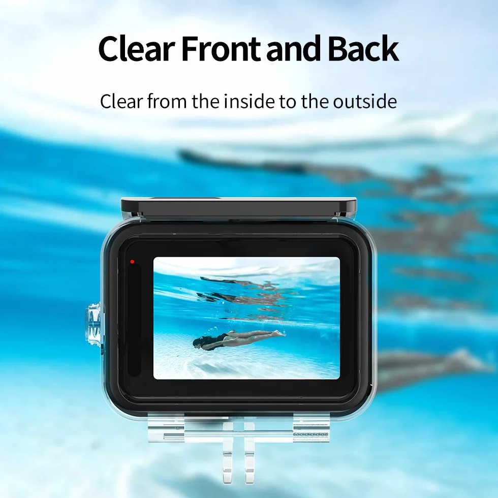 TELESIN Wodoodporna obudowa do GoPro Hero 11 Hero 10 Hero 9 Nurkowanie podwodne przezroczysta osłona ochronna z uchwytem szybkiego zwalniania