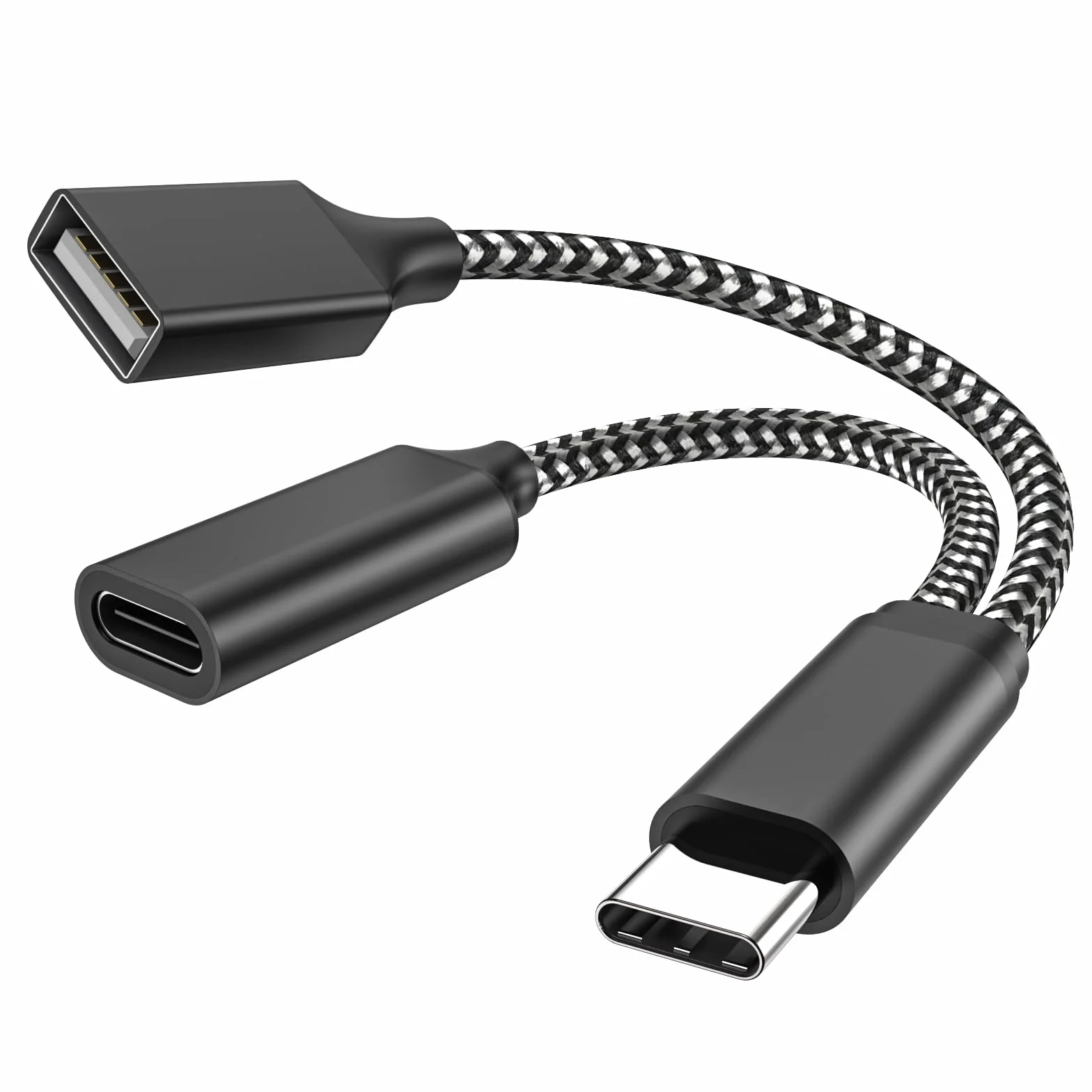 USB C OTG, adapter do telefonu port ładowania USB C, z adapterem Pd 18 W, kompatybilny z Samsung Galaxy S20+, przełącznikiem, Google chromecast i Google TV 2020 Pi KVM, drukarką 3D