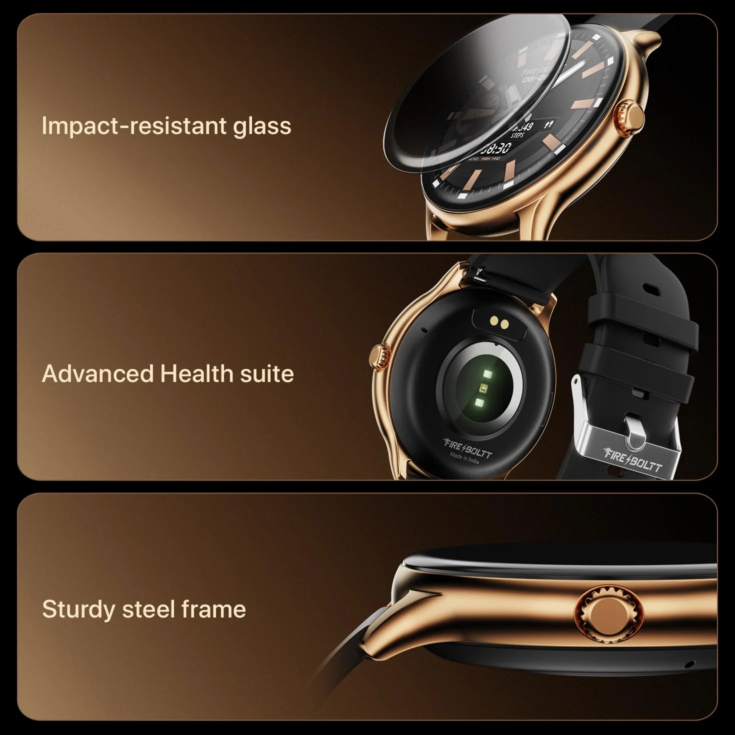 Fire-Boltt Phoenix Pro Smart Watch 3.5 cm wyświetlacz HD, połączenia Bluetooth, asystent głosowy AI, 120 trybów sportowych, wodoodporność IP67, monitor SpO2, inteligentny zegarek dla mężczyzn i kobiet