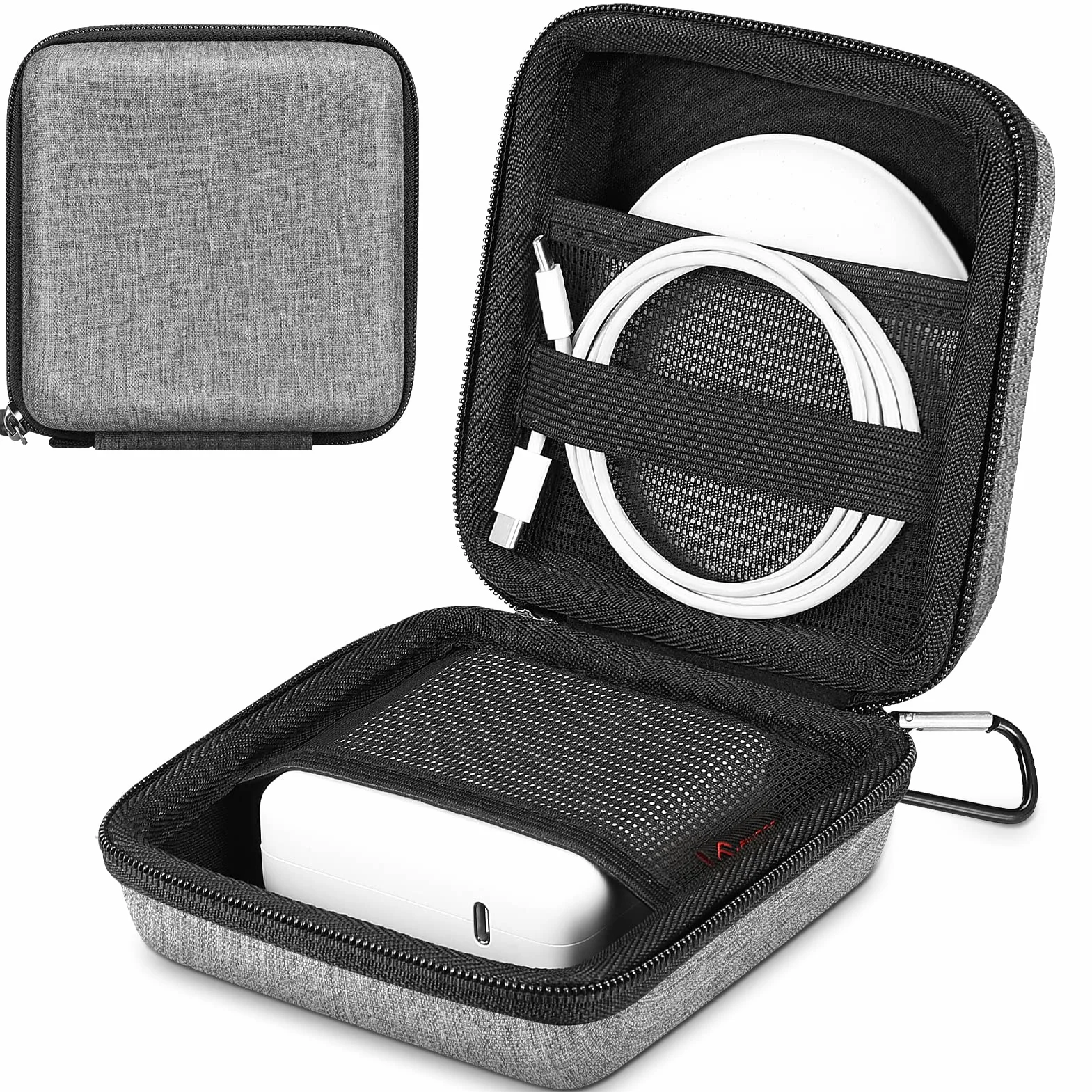 FINPAC Twarde etui na ładowarkę MacBook, mała torba organizująca na elektronikę do zasilacza MacBook, przenośna saszetka podróżna do przechowywania akcesoriów do laptopa, Magic Mouse, napędów USB