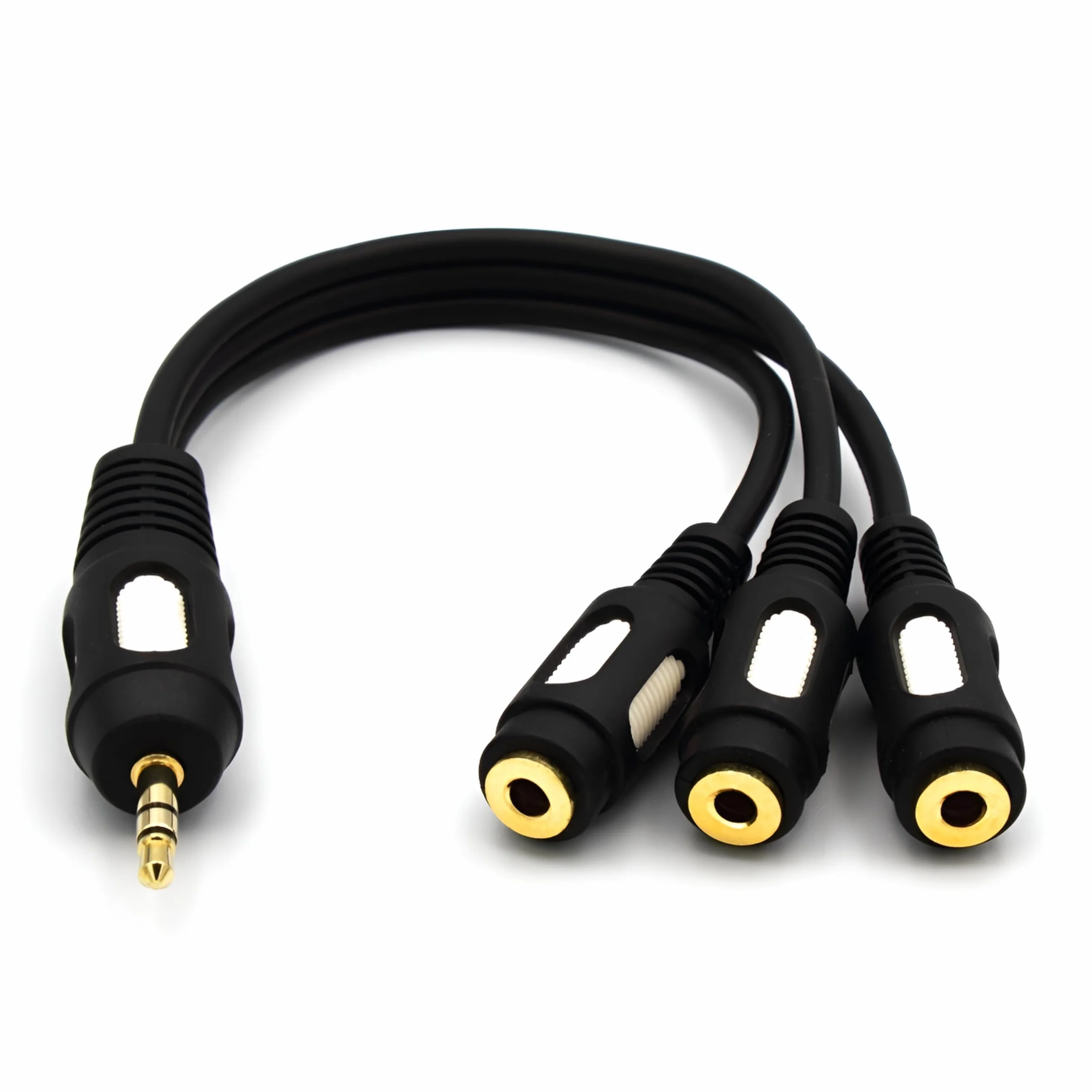 Rozdzielacz Aux Mini Jack Adapter Wtyk 3,5 Stereo na 3x Gniazdo 3,5mm Przewód 15cm