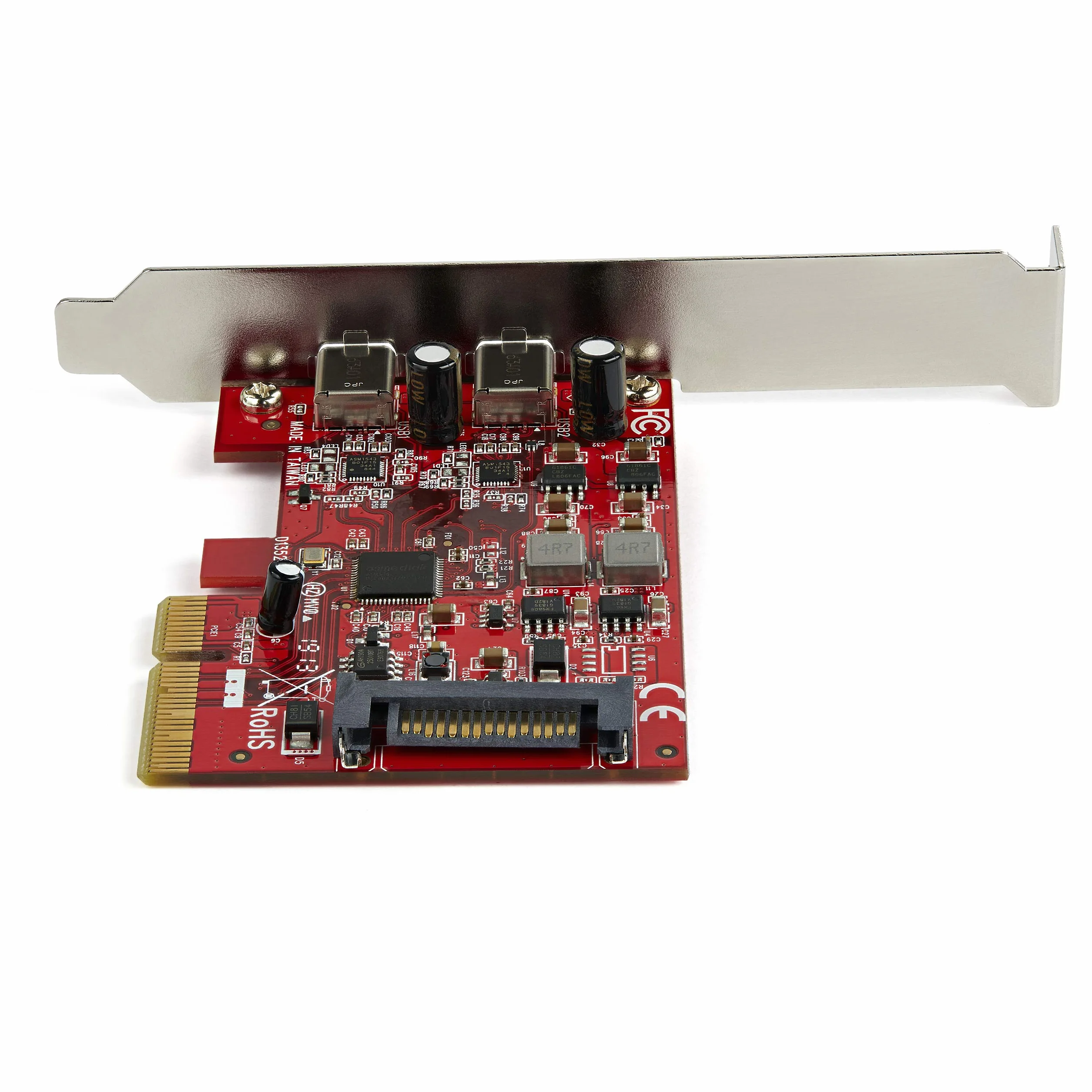 StarTech.com Karta PCIe USB 3.1-2 x USB C 3.1 Gen 2 10 Gb/s, PCIe Gen 3 x 4 - Chipset ASM3142 - Karta PCI Express USB typu C (PEXUSB312C3)