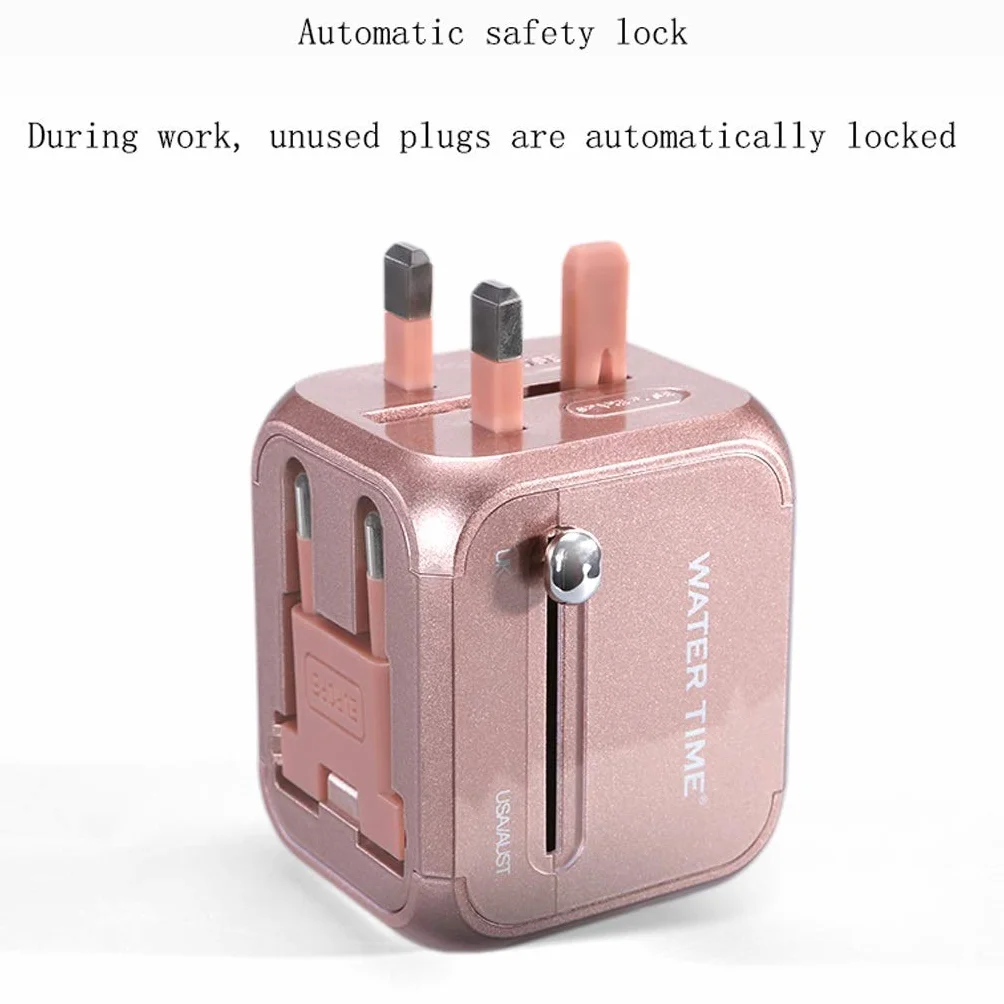 Przenośne podróże Międzynarodowe Gniazdo Konwersji Międzynarodowej, Worldwide Universal Adapter, Universal Socket Converter (Color : Gold)