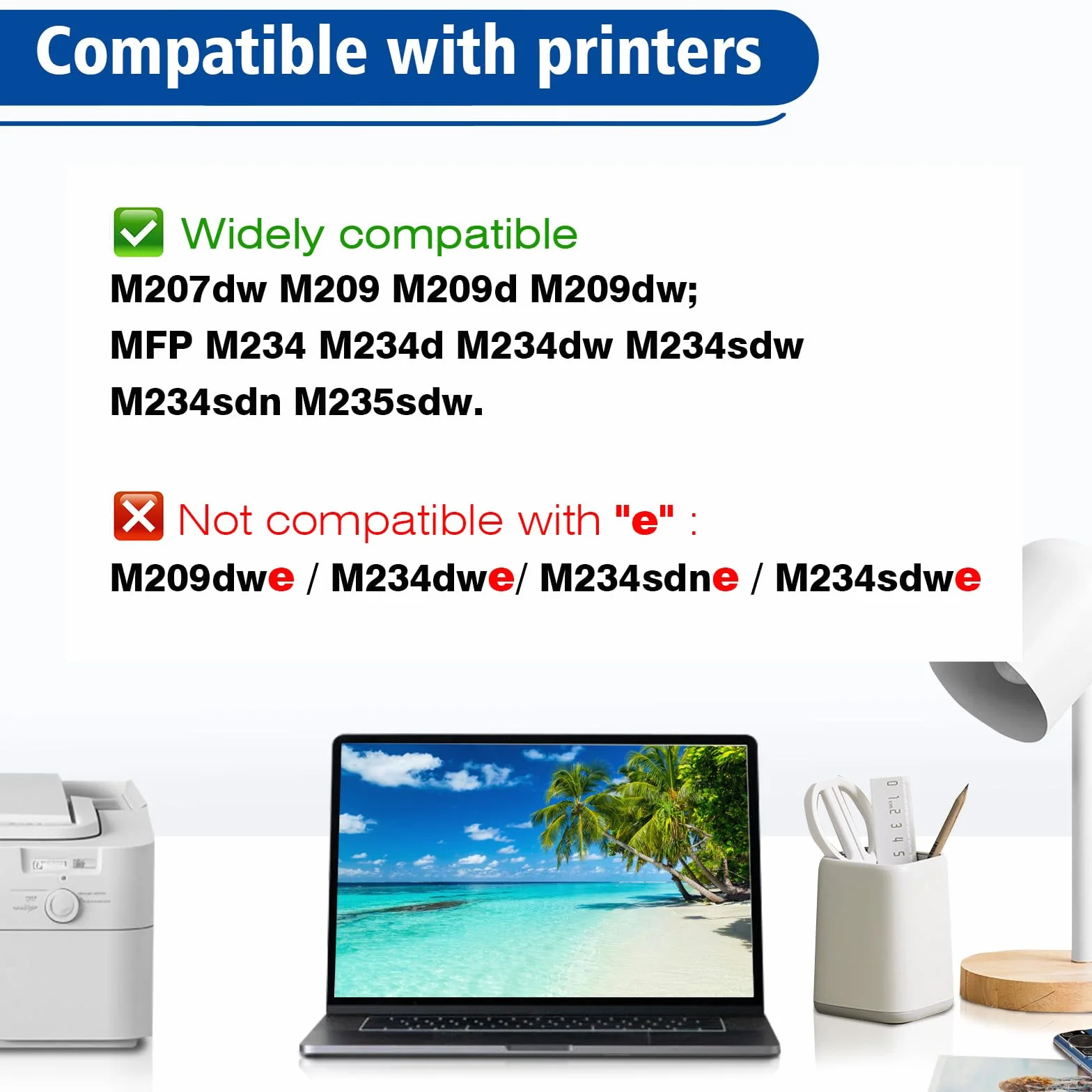 135X 1350X 【z chipem】 Toner kompatybilny z H P do LaserJet M209d M209dw / M234 M234dw / M207 M207dw / M209sdw M234sdw M207sdw M209sdw M209sdn M234sdw dn M20 Drukarka 7sdn 2400 stron (2 czarne)
