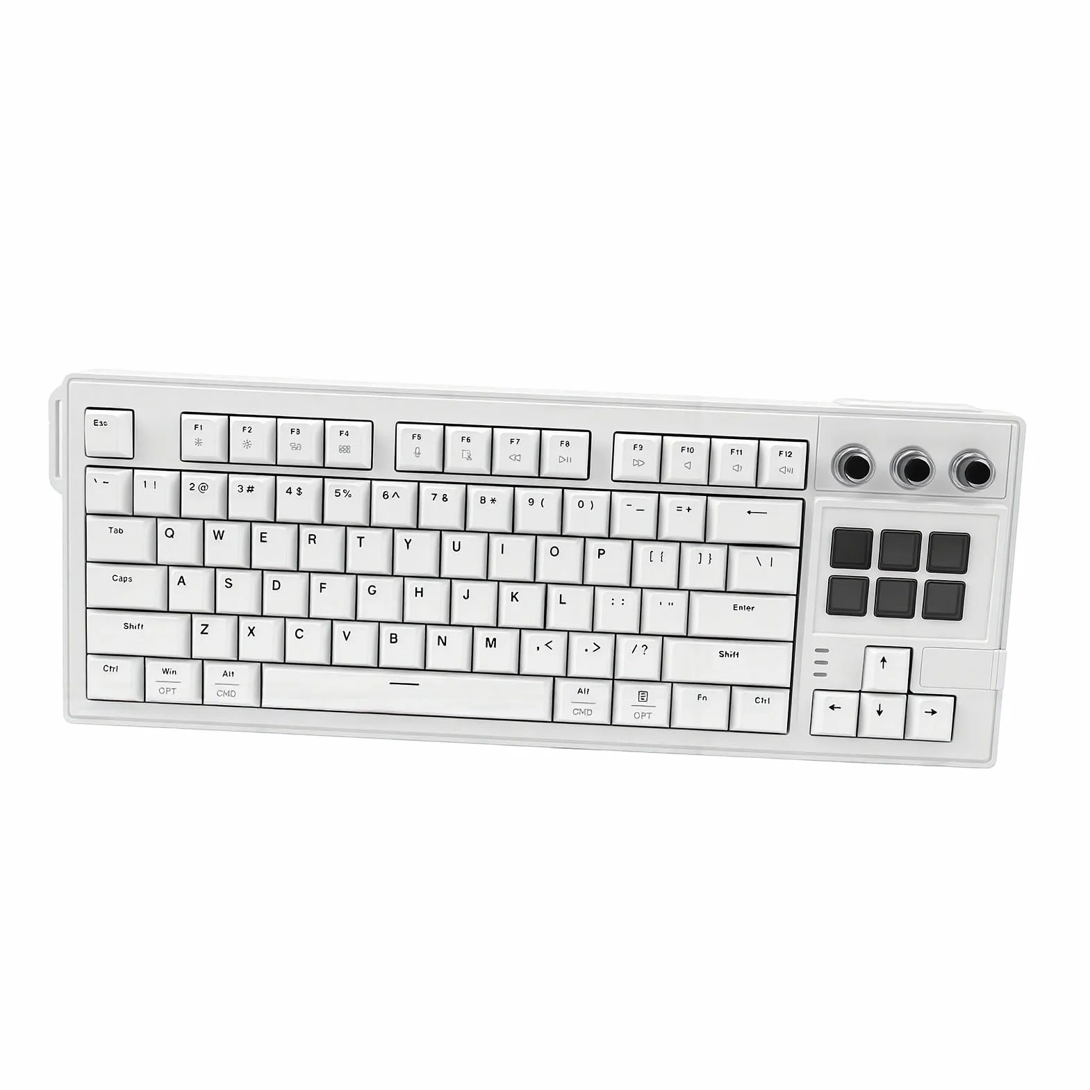 XUMIUZIY 78-klawiszowa Klawiatura Mechaniczna z Ekranem LCD, Konstrukcja z uszczelką, Podświetlenie RGB, Przełączniki Hot-swap, Programowanie Makr, Pokrętło Głośności, do Gier, Pracy, PC (WHITE)