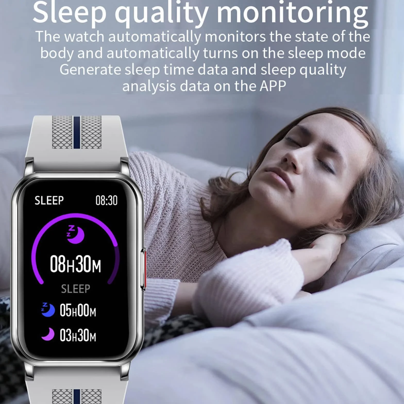 Inteligentny zegarek Mężczyźni Kobiety Inteligentny zegarek na Androida i iOS Kompatybilny Połączenie przychodzące 1,57 cala Wodoodporny monitor aktywności Sportowy monitor fitness z alarmem bezruchu
