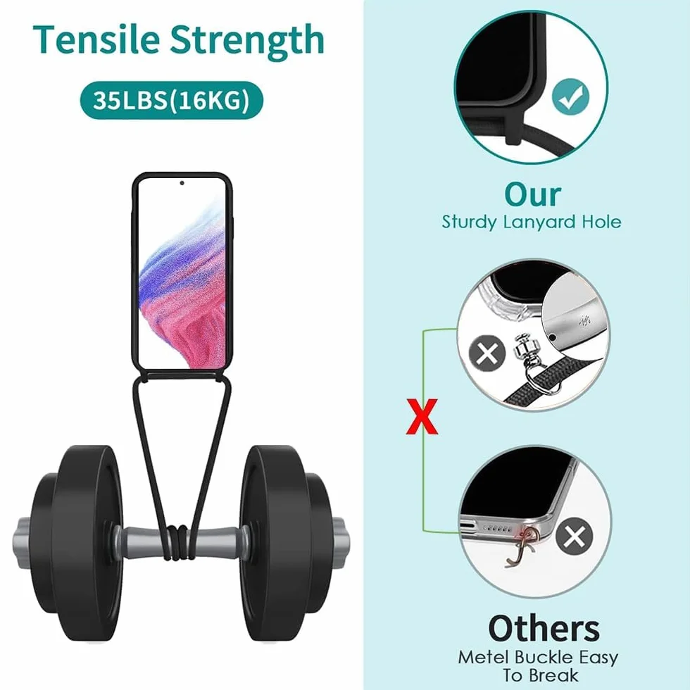 CaseLover Magnetyczne etui ochronne Samsung Galaxy A57 5G, przezroczyste silikonowe ze smyczką