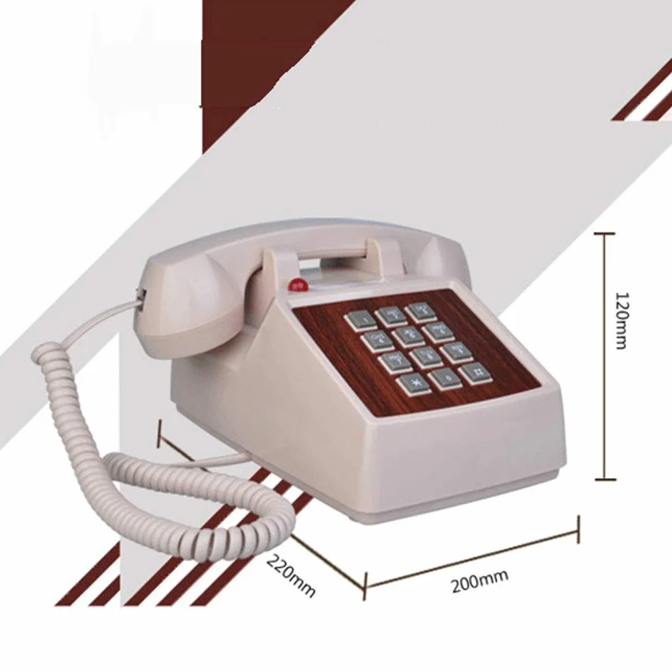 Telefony z tarczą obrotową Retro telefon stacjonarny na biurko, przewodowy do domu i wystroju, białe kreatywne telefony