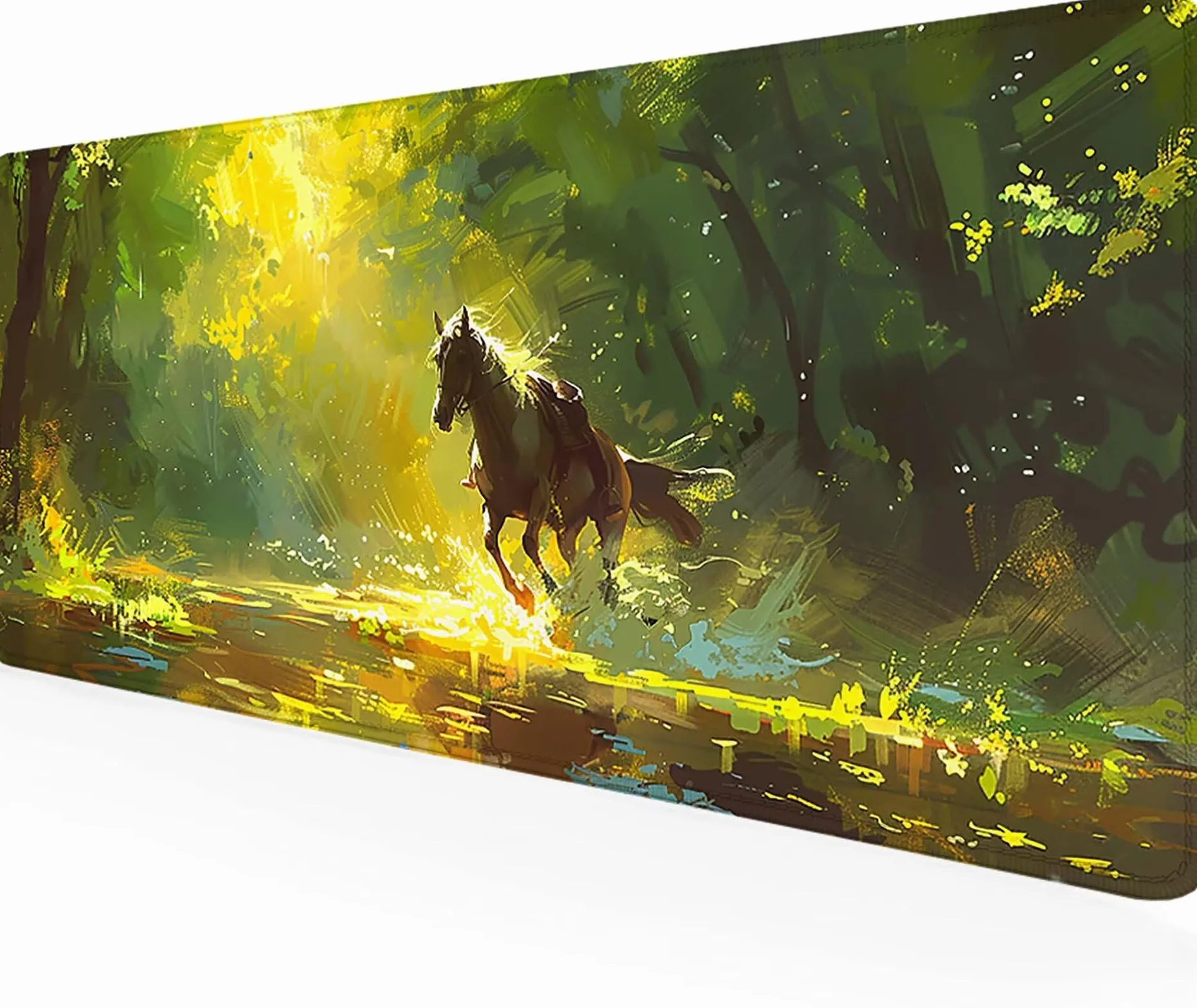 Podkładka pod mysz dla koni XXL 1200 x 600 mm, podkładka pod mysz dla graczy zielona wodoodporna podkładka pod mysz antypoślizgowa gumowa podstawa podkładka pod mysz do gier akcesoria biurowe dla