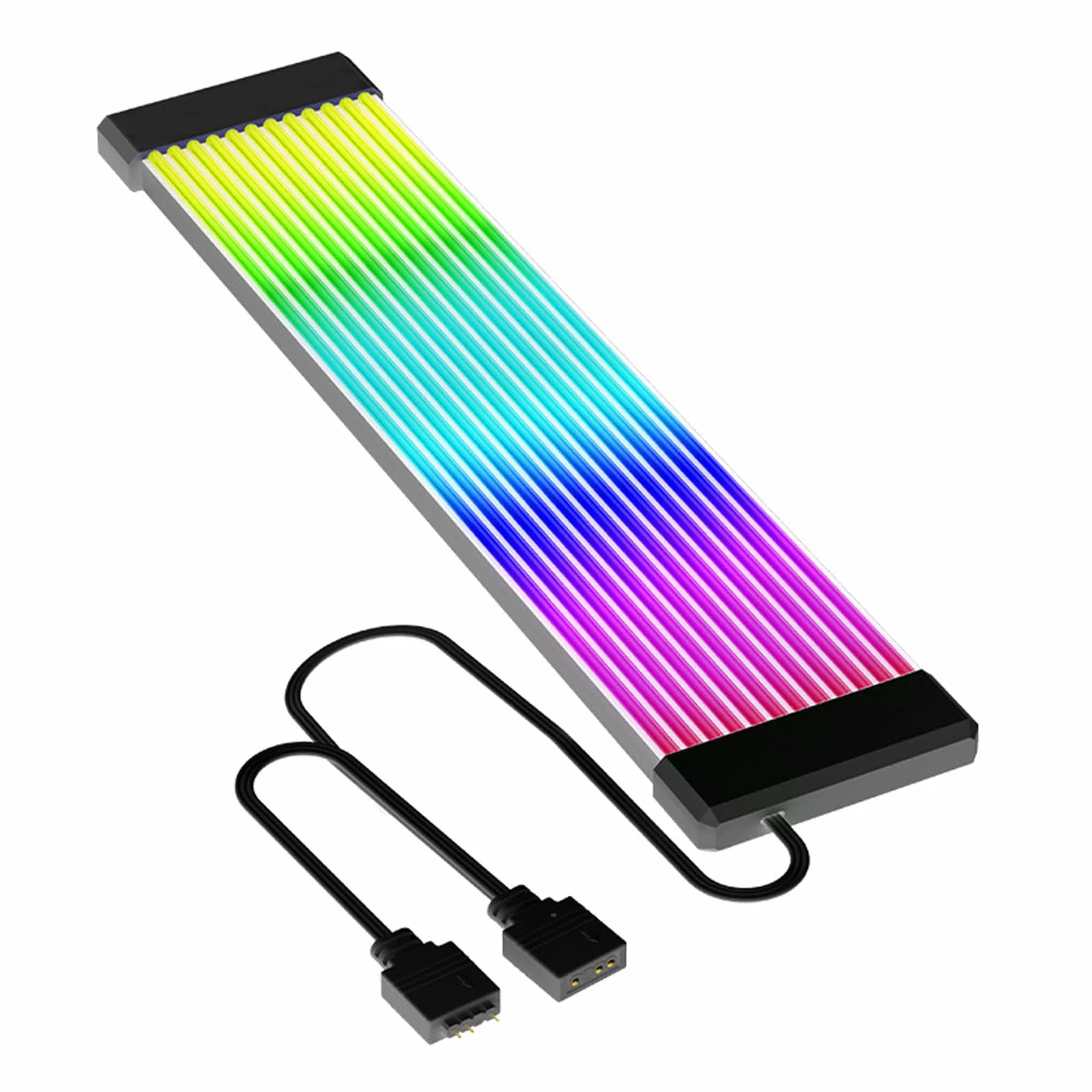 Kabel Zasilacza ARGB, Kabel ARGB PC do Przedłużacza Zasilania Płyty Głównej, 5V 3-pinowy, Zginany Silikonowy Przedłużacz Zasilania ARGB do Procesora (Szeroki X12 (dla kabla