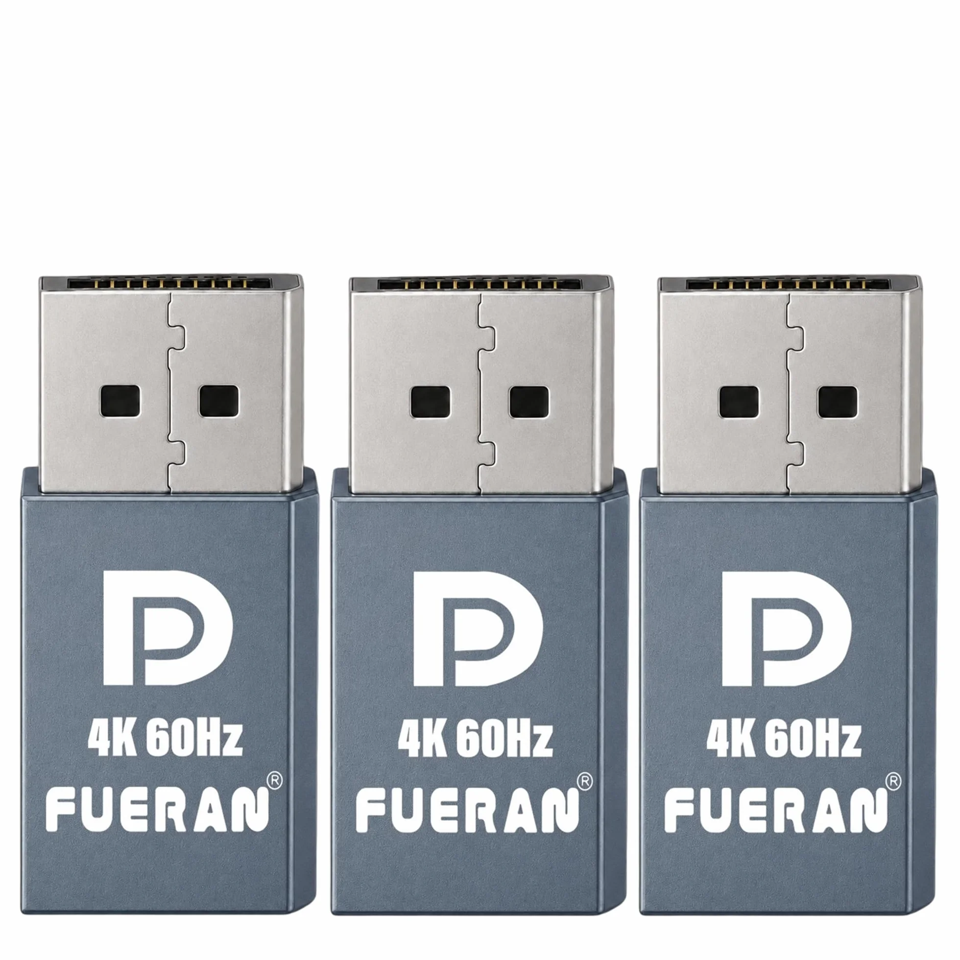 DP Dummy Plug Display Emulator-DisplayPort Headless Ghost Display Emulator, Virtual Display Adapter 4K60Hz (pasuje Headless 1920x1080@120Hz/2560x1600@60Hz/3840x2160@60Hz) (szary, 3 sztuki)
