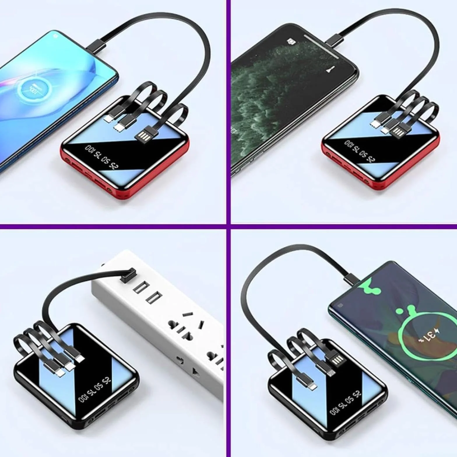 Powerbank Laptop Powerbank/Dostarczany z kablem powerbank o dużej pojemności 20000mAh, zasilacz mobilny (20000mA/czarny)