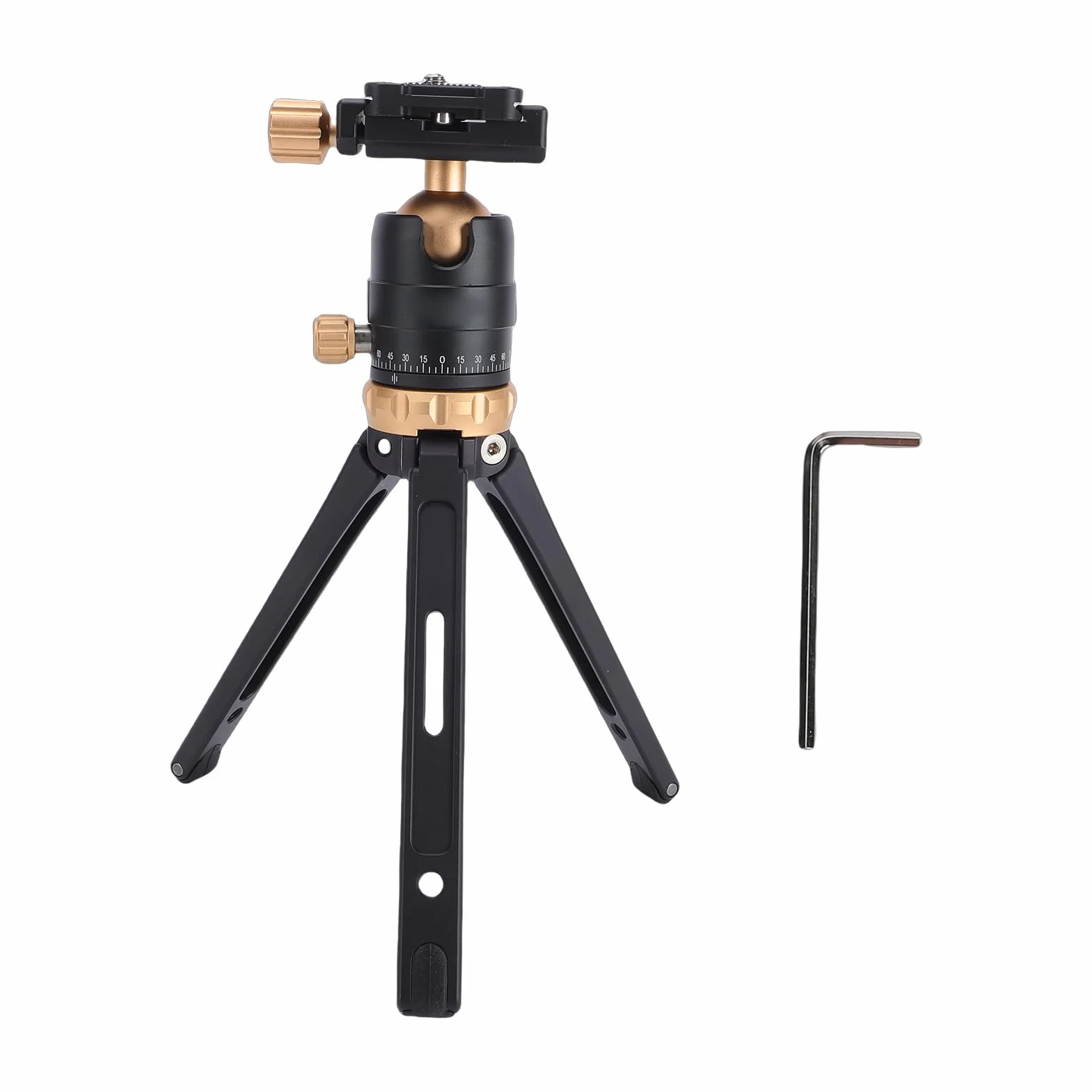 Fabater Mini Statyw, Statyw Stacjonarny z regulacją Wysokości i płytką Szybkiego Uwalniania z głowicą kulową 360° do Vlogowania z kamerą sportową DSLR (GOLD)