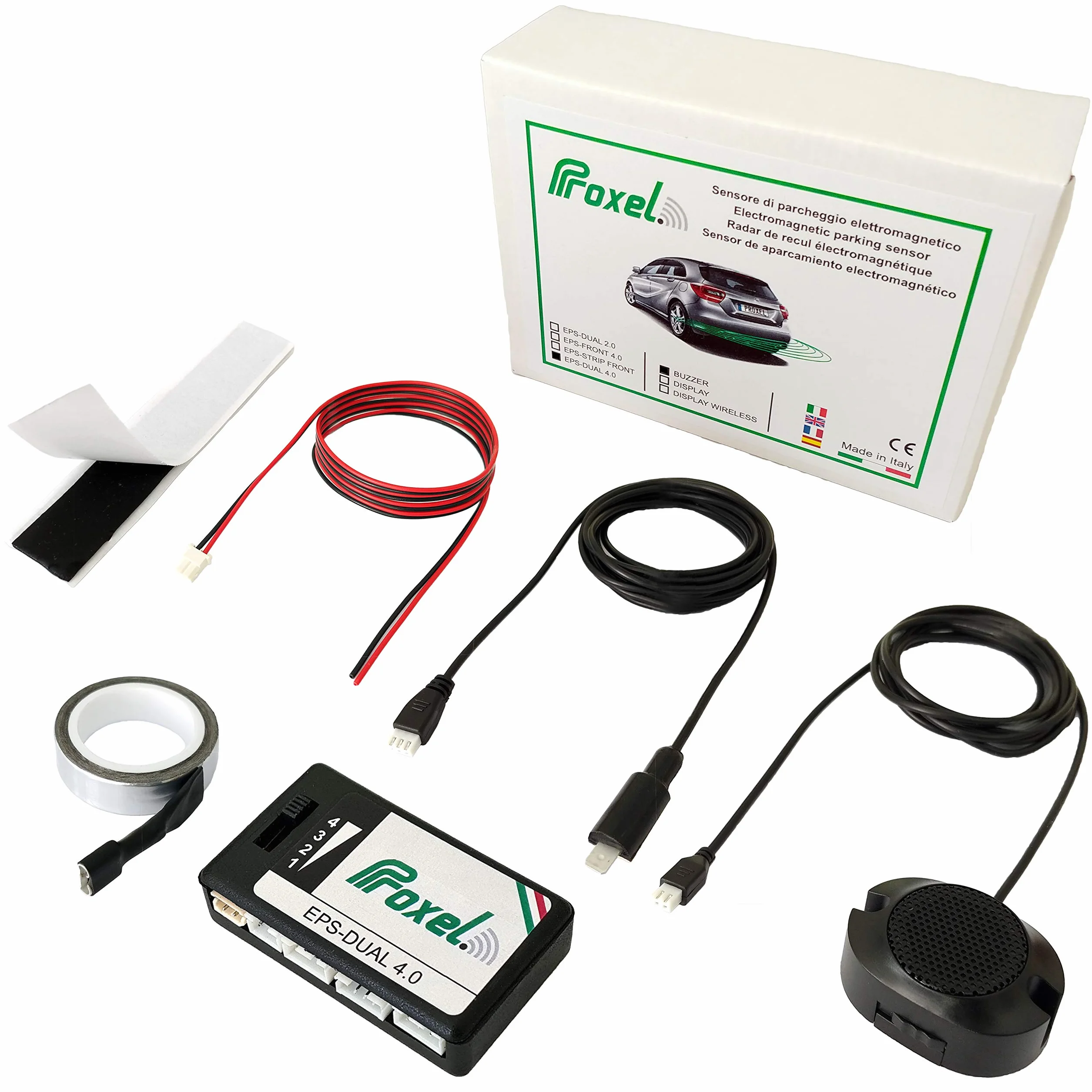 Proxel - Tylne Niewidoczne Elektromagnetyczne Czujniki Parkowania, EPS-DUAL 4.0, Bez Wiercenia Zderzaka, Zestaw Uniwersalny i Oryginalny