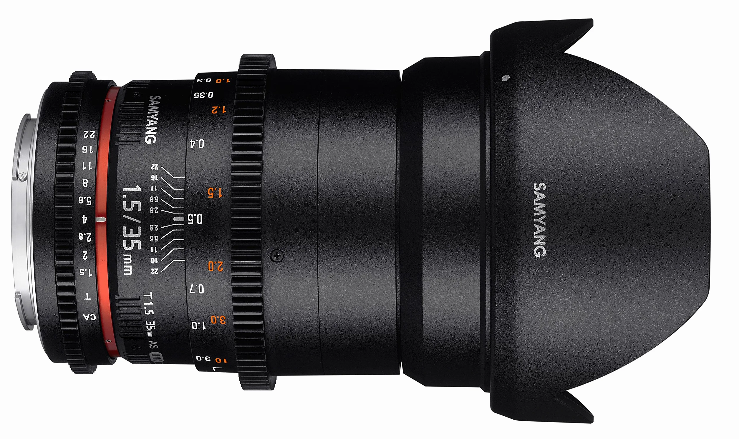 SAMYANG 7809 35/1,5 obiektyw wideo DSLR II Nikon F, ręczna regulacja ostrości, obiektyw wideo 0,8 koła zębatego, obiektyw szerokokątny, czarny