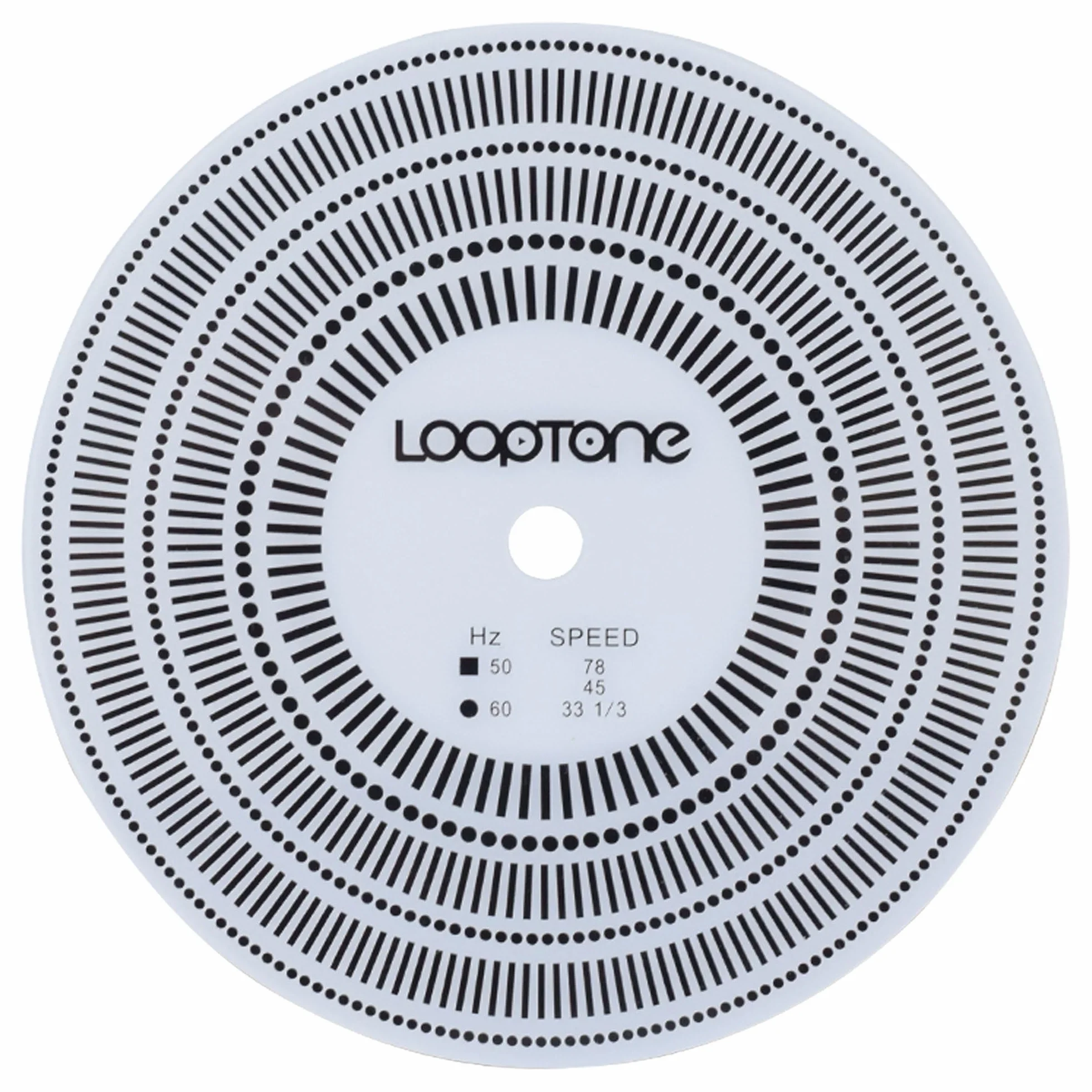 LoopTone Gramofony winylowe LP, tarcza obrotomierza i światło stroboskopowe, profesjonalny dysk testowy prędkości do kalibracji rekordów i wykrywania prędkości obrotowej, pomiar 50/60 Hz,