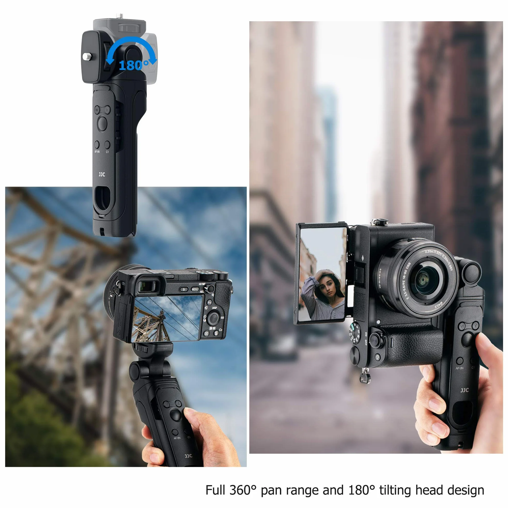 JJC statyw kamery cyfrowe pilot bezprzewodowy uchwyt do Sony a1 a9 a9II a7 IV a7III ZV-1 ZV-1F ZV-E10 a6100 a6400 a6600 a7RIV a7R V RX100VII Zastępuje Sony GP-VPT2BT uchwyt do fotografowania