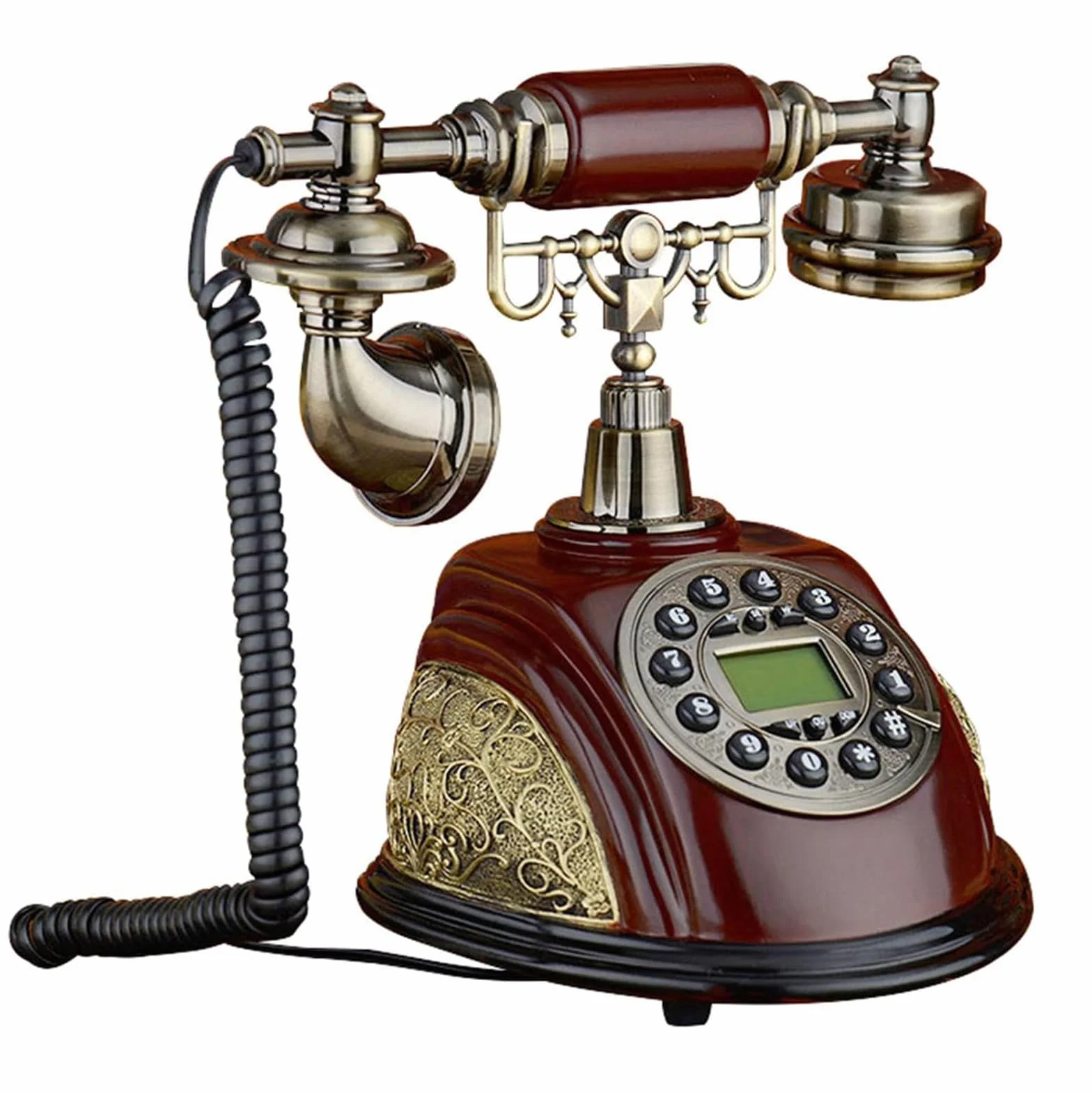 Telefon Przewodowy W Stylu Vintage, Telefon Stacjonarny W Stylu Retro, Staroświecki Telefon Stacjonarny Na Biurko Z Podświetlanym Wyświetlaczem, Regulowana Głośność Dzwonka, Do Domu, Biura