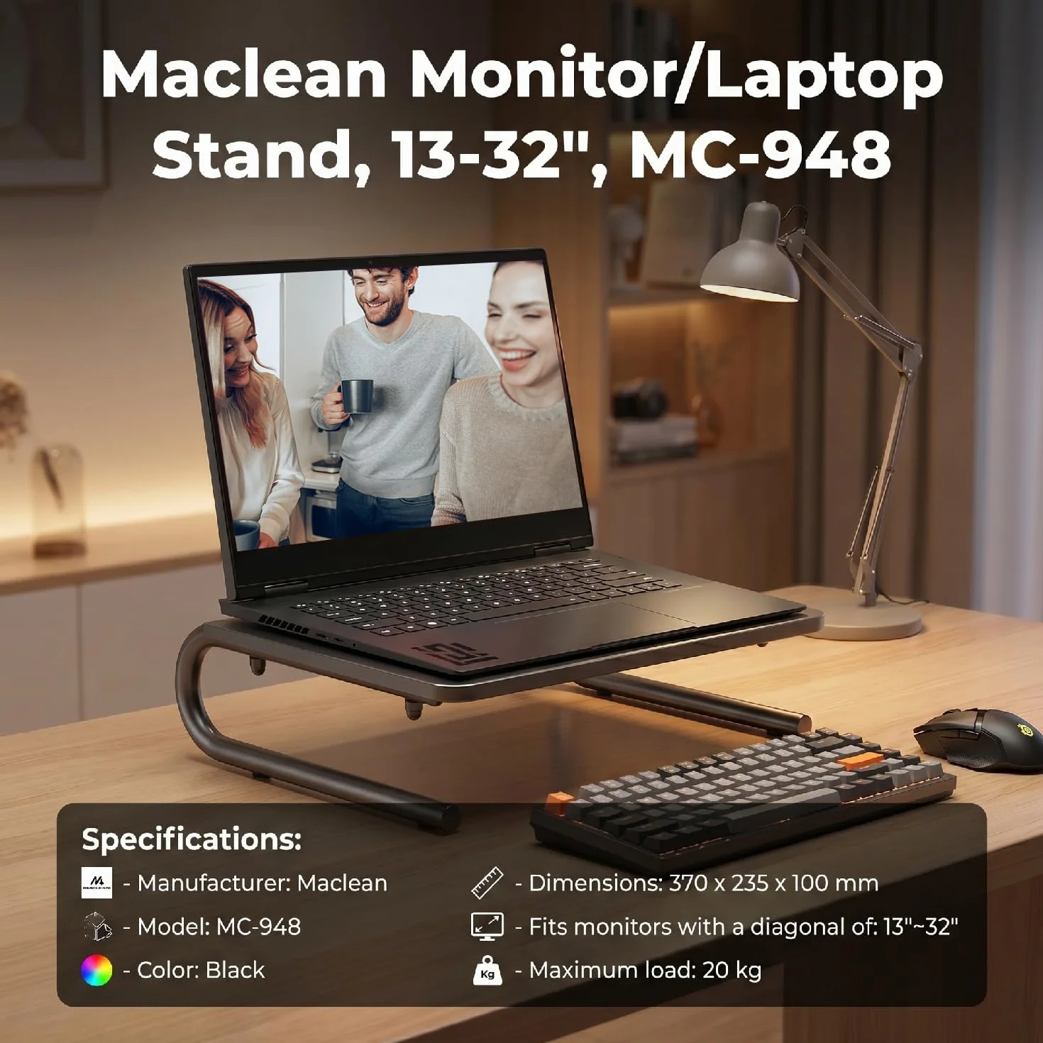 Maclean MC-948 Podstawka pod Monitor Laptop 13-32"