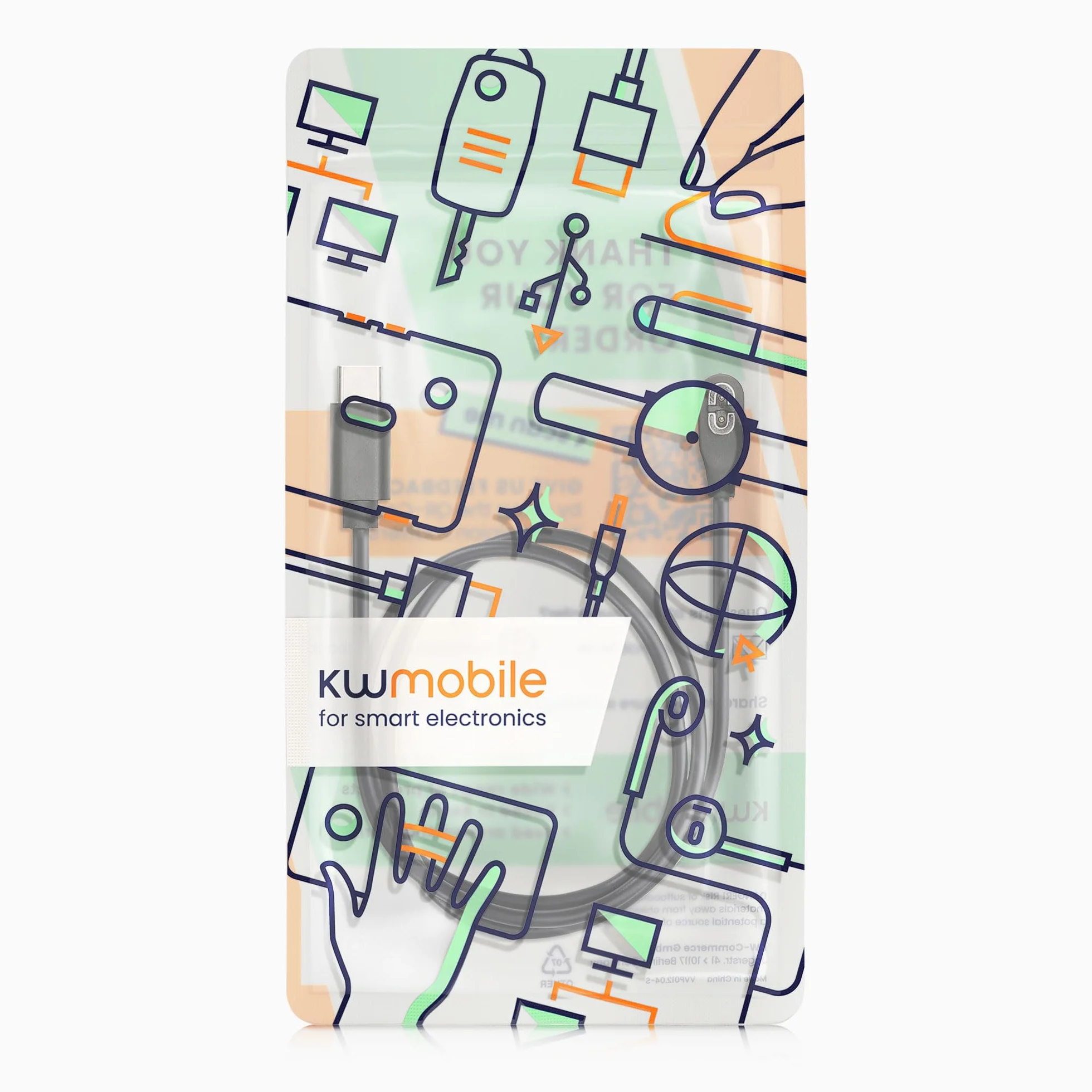 kwmobile Kabel do ładowania USB typu c kompatybilny z Shokz Aeropex AS800 / OpenRun/OpenRun Pro Mini/OpenComm ASC100SG - kabel do smartwatcha - w kolorze czarnym