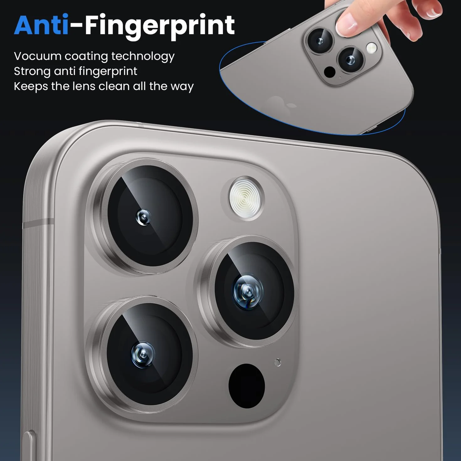 WSKEN Osłona obiektywu aparatu iPhone 16 Pro/iPhone 16 Pro Max - [Zachowaj oryginalne fotografowanie] Nietłukąca się osłona ekranu aparatu ze szkła hartowanego Ultra HD 9H, metalowy pierścień,