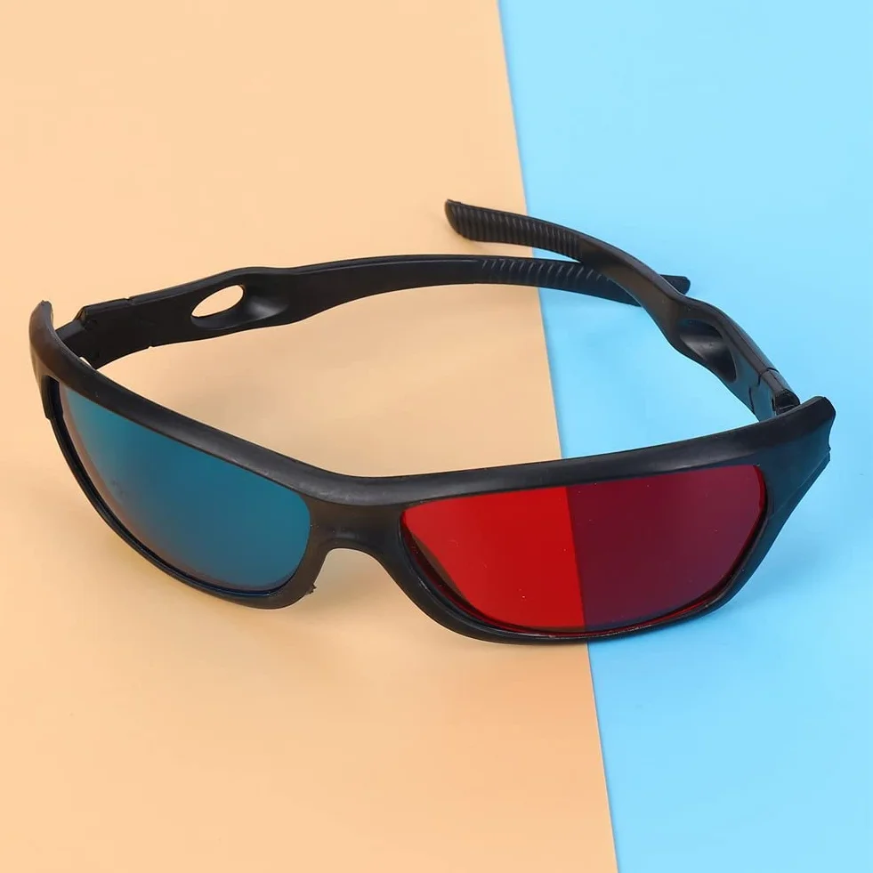 50X czerwone i niebieskie anaglify Dimensional 3D Vision okulary do oglądania filmów DVD