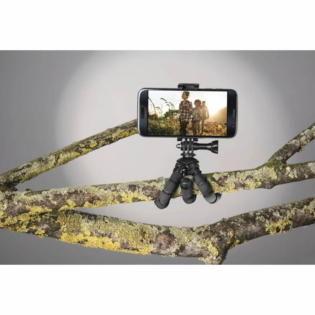 Hama statyw do smartfonów i kamer GoPro (mini, elastyczne nogi, do zdjęć, filmów, kompaktowy, tripod, regulowany) czarny