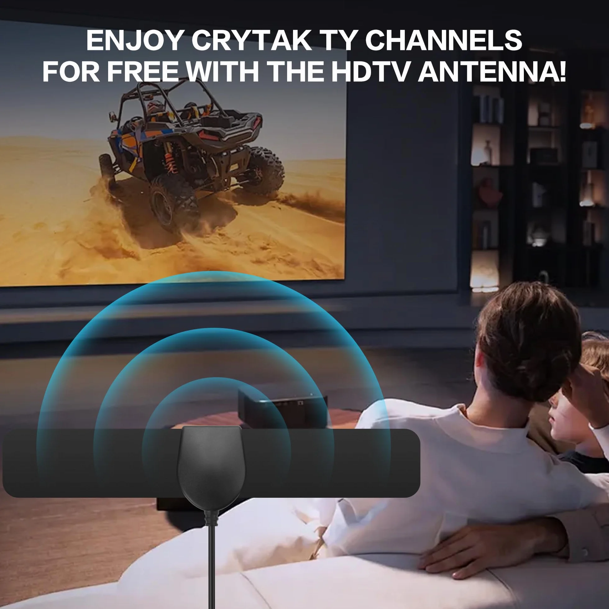 YAODHAOD Antena HDTV do użytku wewnątrz i na zewnątrz - 200 mil - DVB-T/T2 / ATSC/ISDB-T - z 4K Ultra HD - antena cyfrowa ze wzmacniaczem